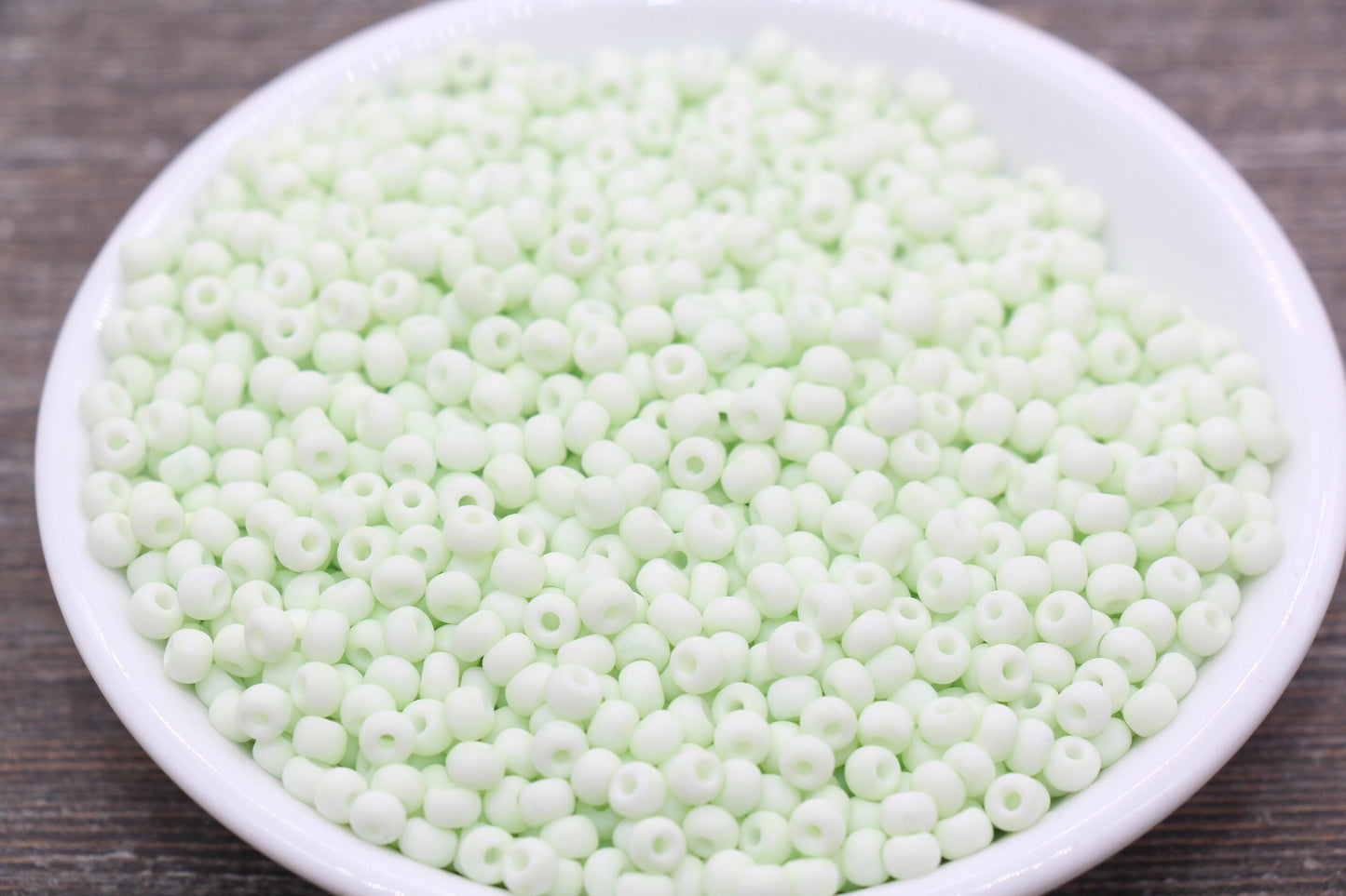 Matte Glass Seed Beads, 4mm 6/0 Glass Round Seed Beads, Pastel Mint Green Seed Beads, Frosted Mint Rocailles Beads, Beading Supplies #2055