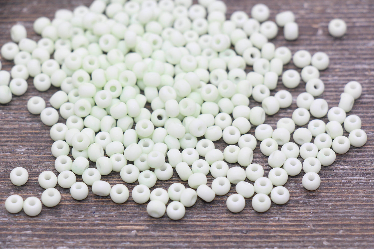 Matte Glass Seed Beads, 4mm 6/0 Glass Round Seed Beads, Pastel Mint Green Seed Beads, Frosted Mint Rocailles Beads, Beading Supplies #2055