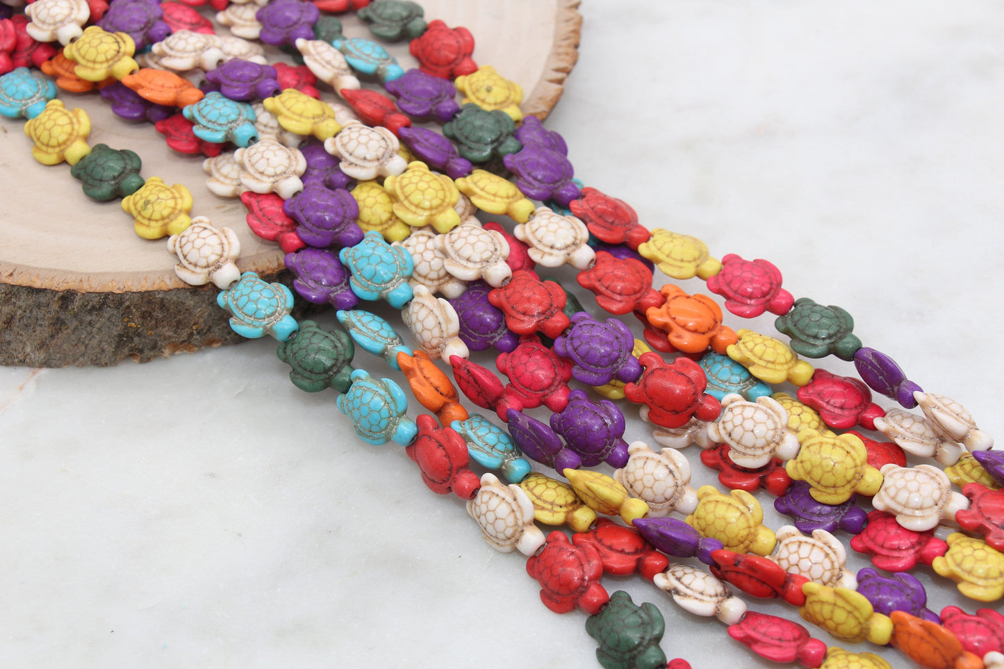 Turtle Beads Howlite Beads, Turtle Gemstone Beads, Bead for Bracelets, Sea Animal Stone Beads