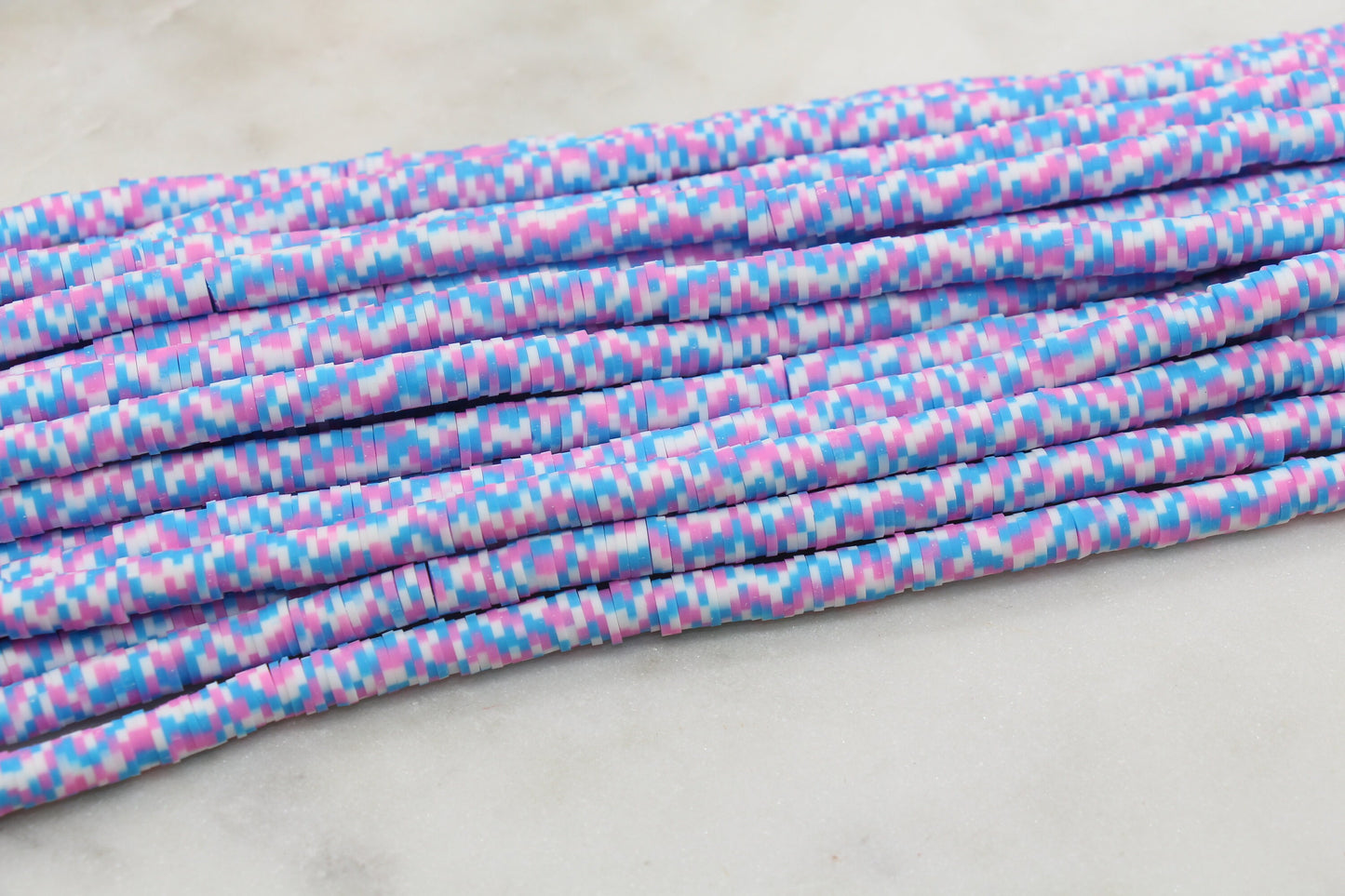 6mm Multicolored Speckled Heishi Beads, Mix Polymer Clay Disc Beads, African Disc Beads, Bracelet Beads, Full Strand #634