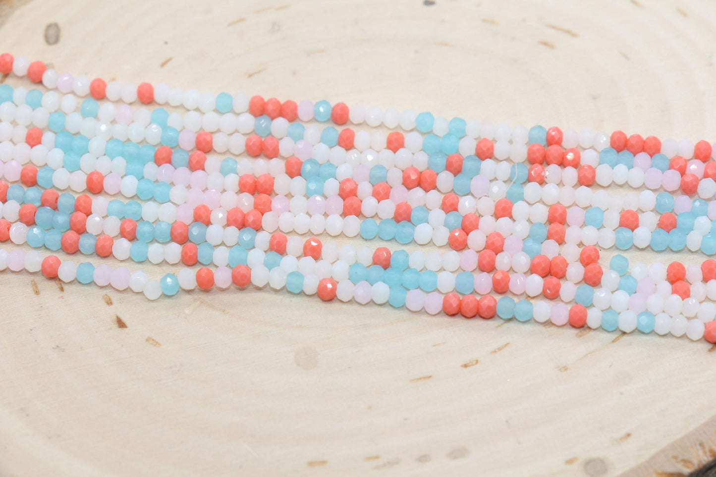 3mm Faceted Glass Beads, Mix Glass Seed Beads, Jewelry Making Beds, Bracelet Beads, Full Strand