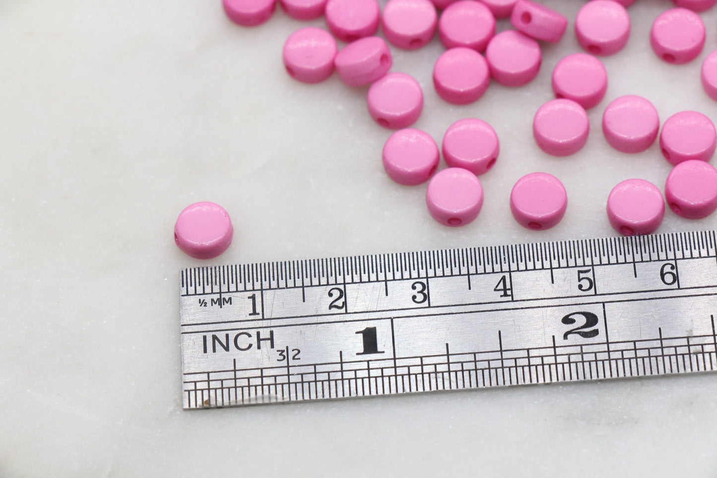 Pink Round Beads, Acrylic Round Beads, Acrylic Spacer Beads, Pink Round Beads, Acrylic Blank Round Beads, Size 7mm #3173