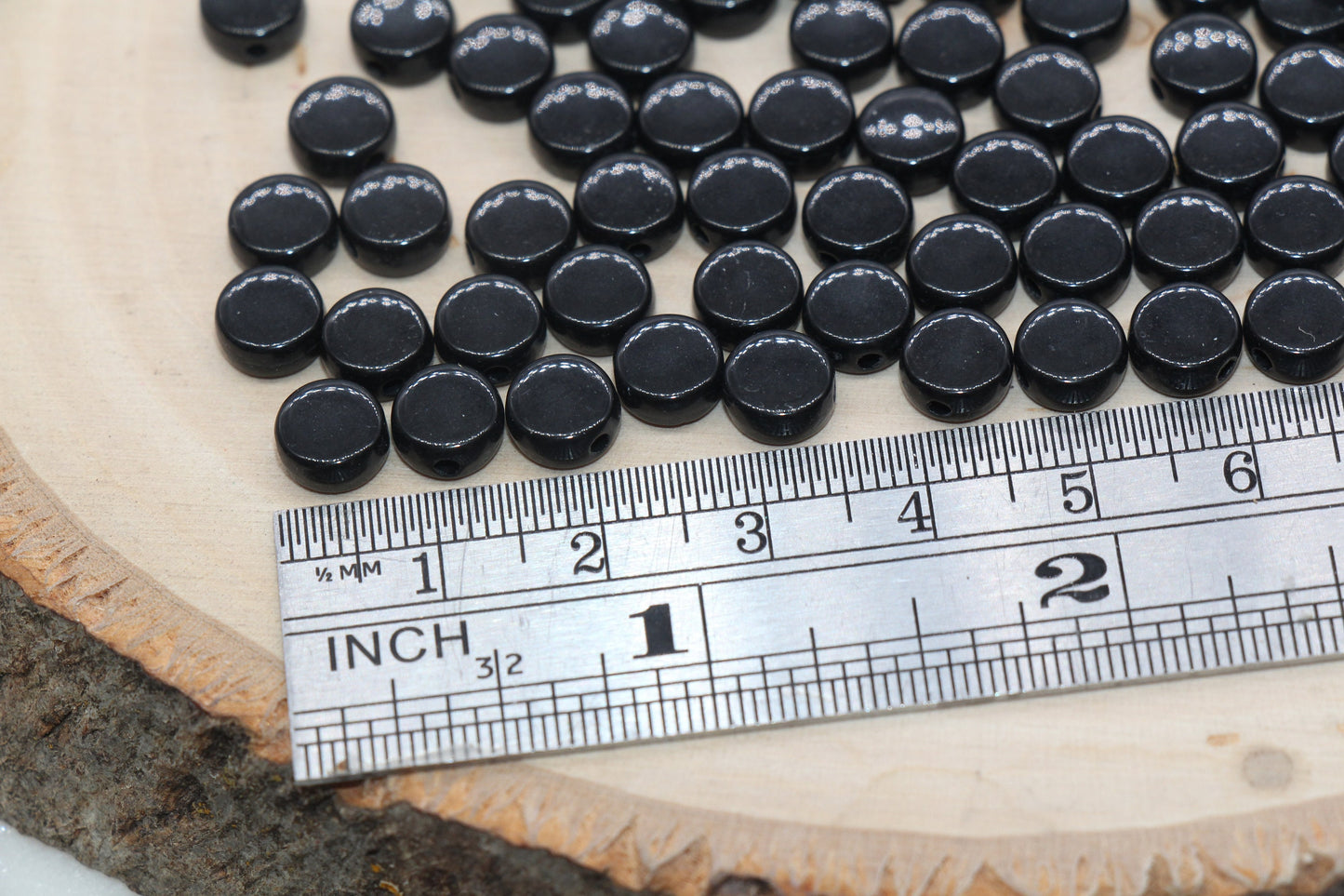 Black Round Beads, Acrylic Round Beads, Acrylic Spacer Beads, Black Round Beads, Acrylic Blank Round Beads, Size 7mm #3169