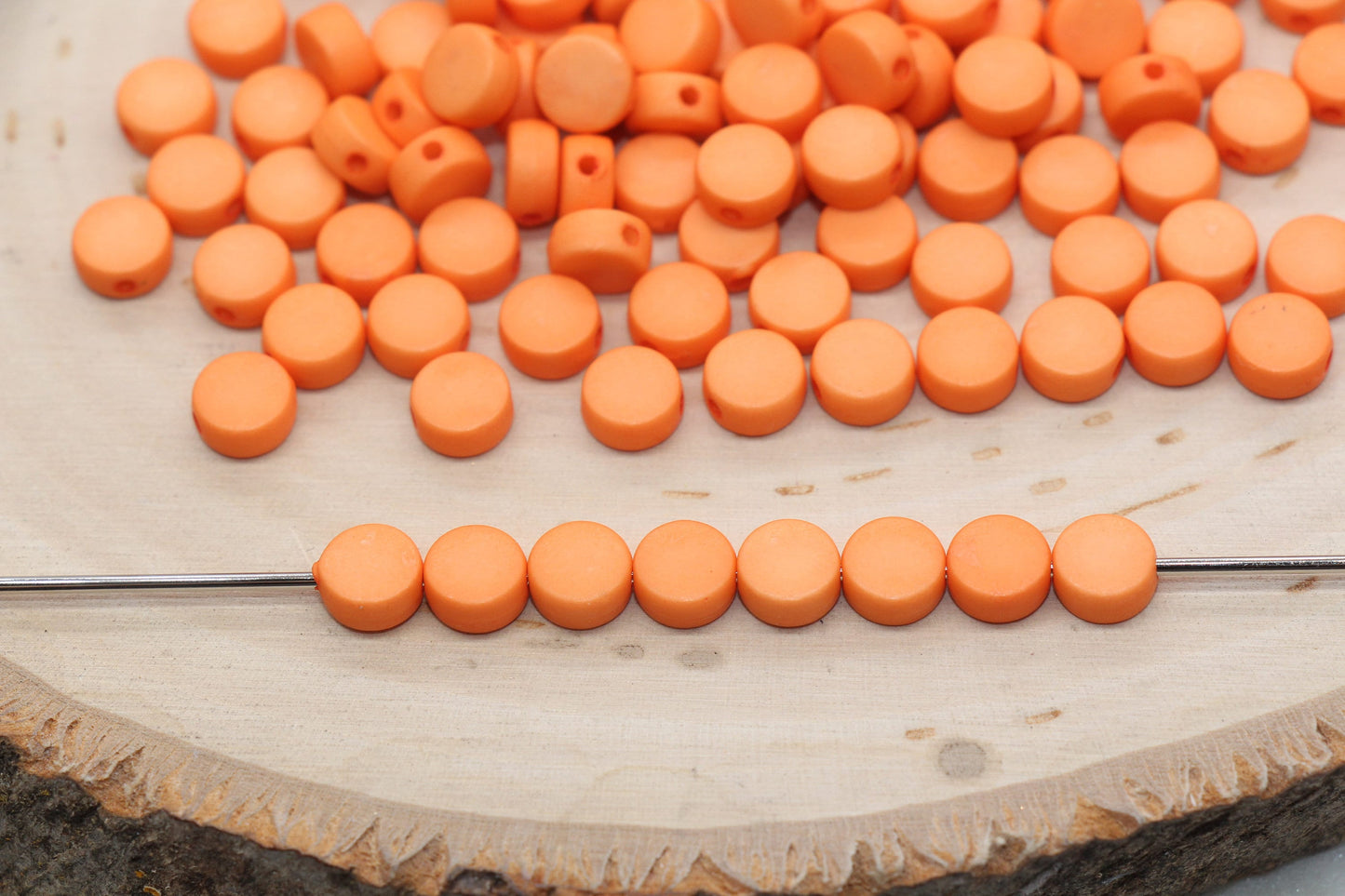Orange Round Beads, Acrylic Round Beads, Acrylic Spacer Beads, Orange Round Beads, Acrylic Blank Round Beads, Size 7mm #3171