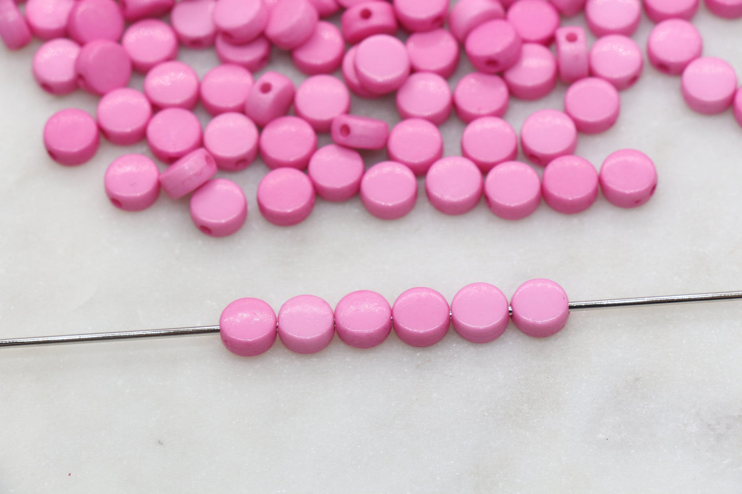Pink Round Beads, Acrylic Round Beads, Acrylic Spacer Beads, Pink Round Beads, Acrylic Blank Round Beads, Size 7mm #3173