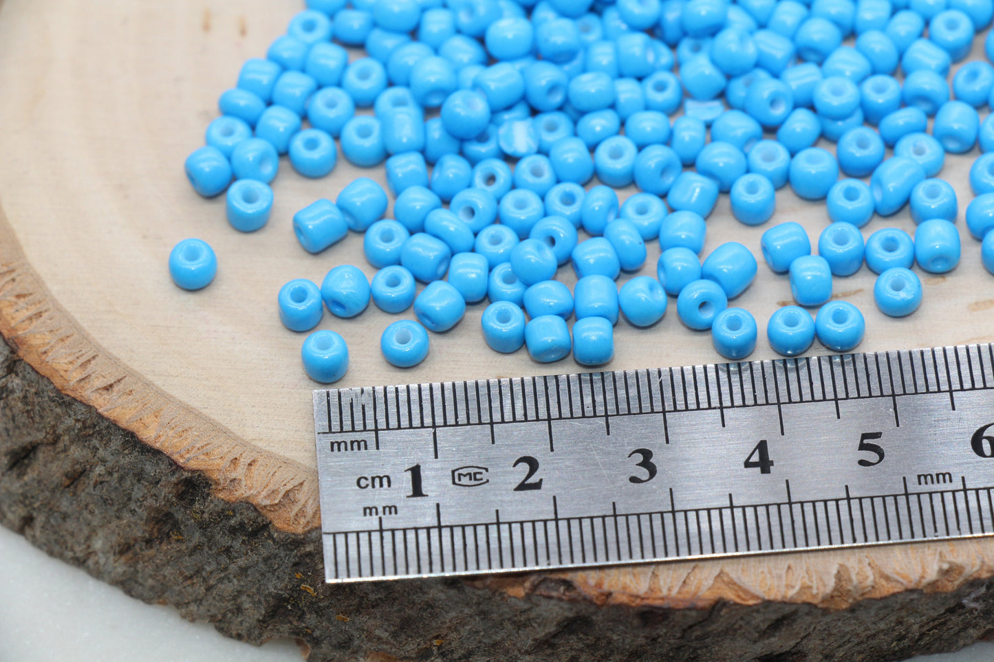 Glass Seed Beads, 4mm 6/0 Glass Round Seed Beads, Glass Blue Opaque Seed Beads, Rocailles Beads, Beading Supplies #1438