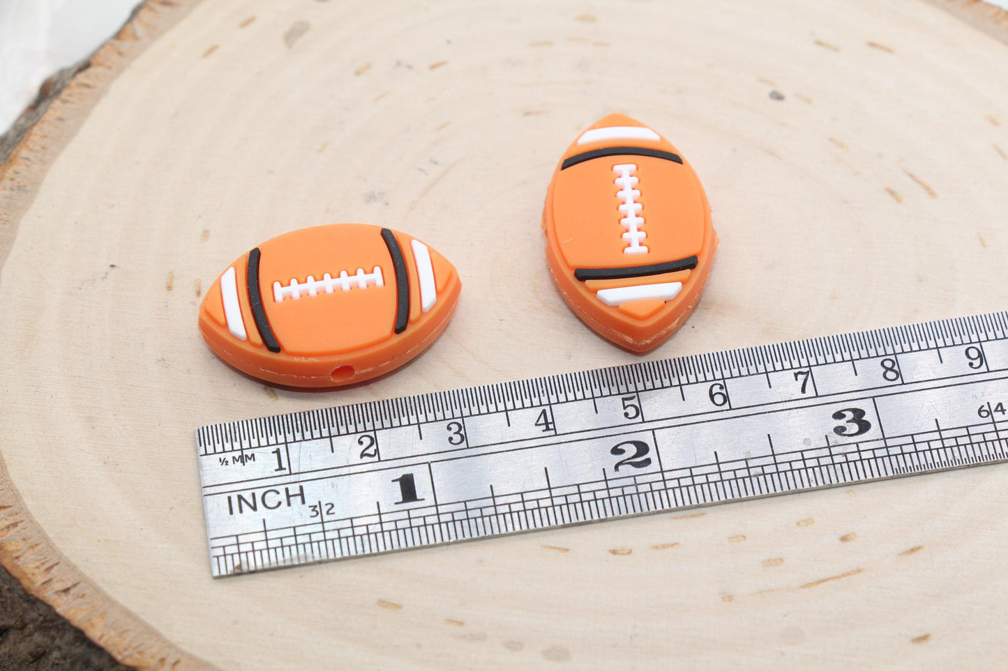 Football PVC Focal Beads, Sports Ball Beads, Chunky Beads, Beadable Pen Beads #570