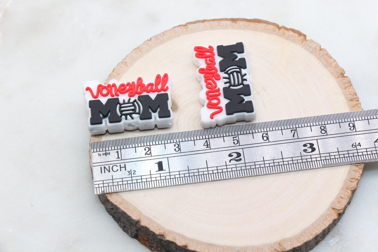 Volleyball Mom PVC Focal Beads, Sports Ball Beads, Chunky Beads, Beadable Pen Beads #576