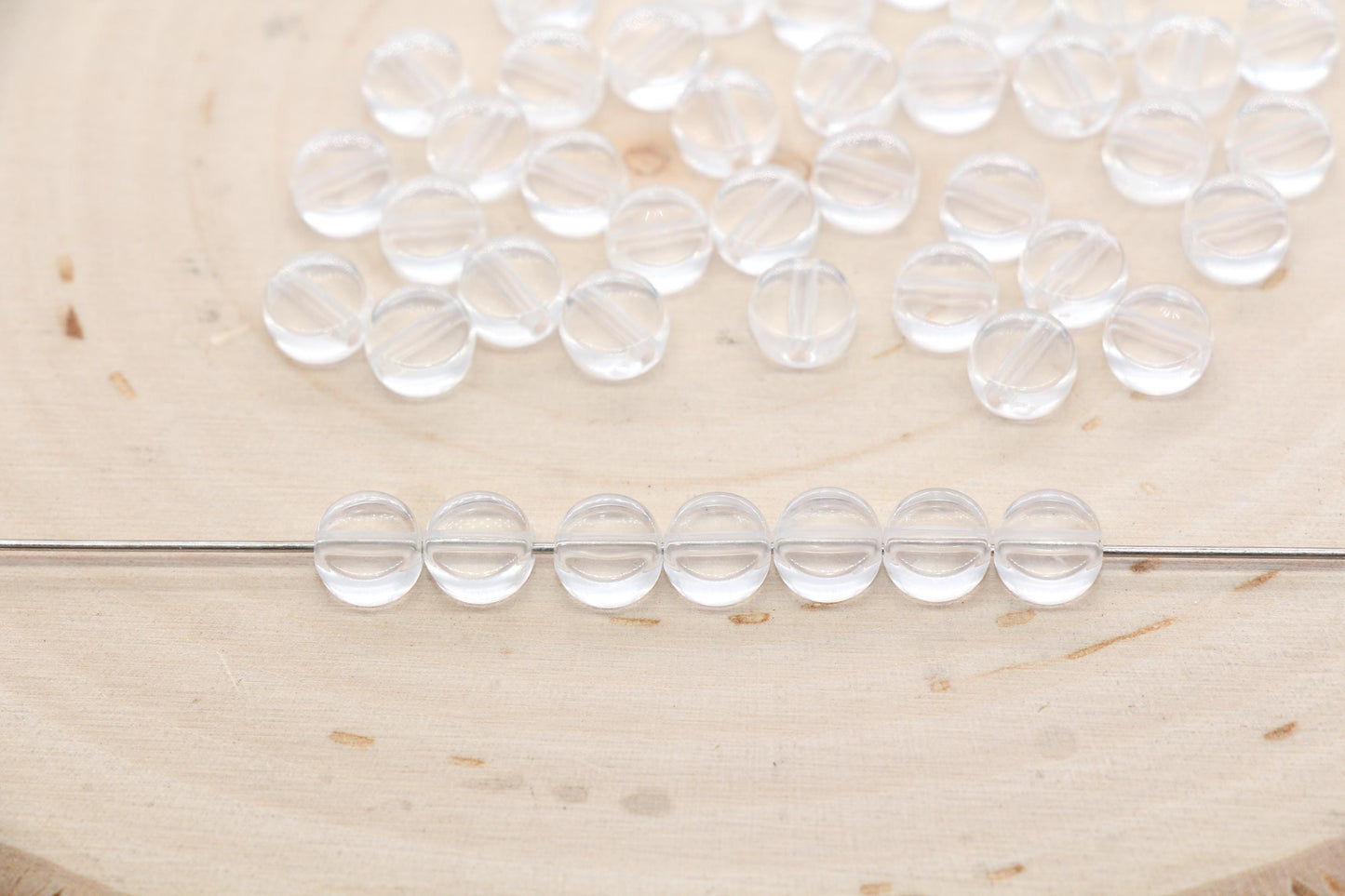 Transparent Round Spacer Beads, Acrylic Spacer Beads, Clear Round Blank Beads, Acrylic Blank Round Beads, Size 7mm #3276