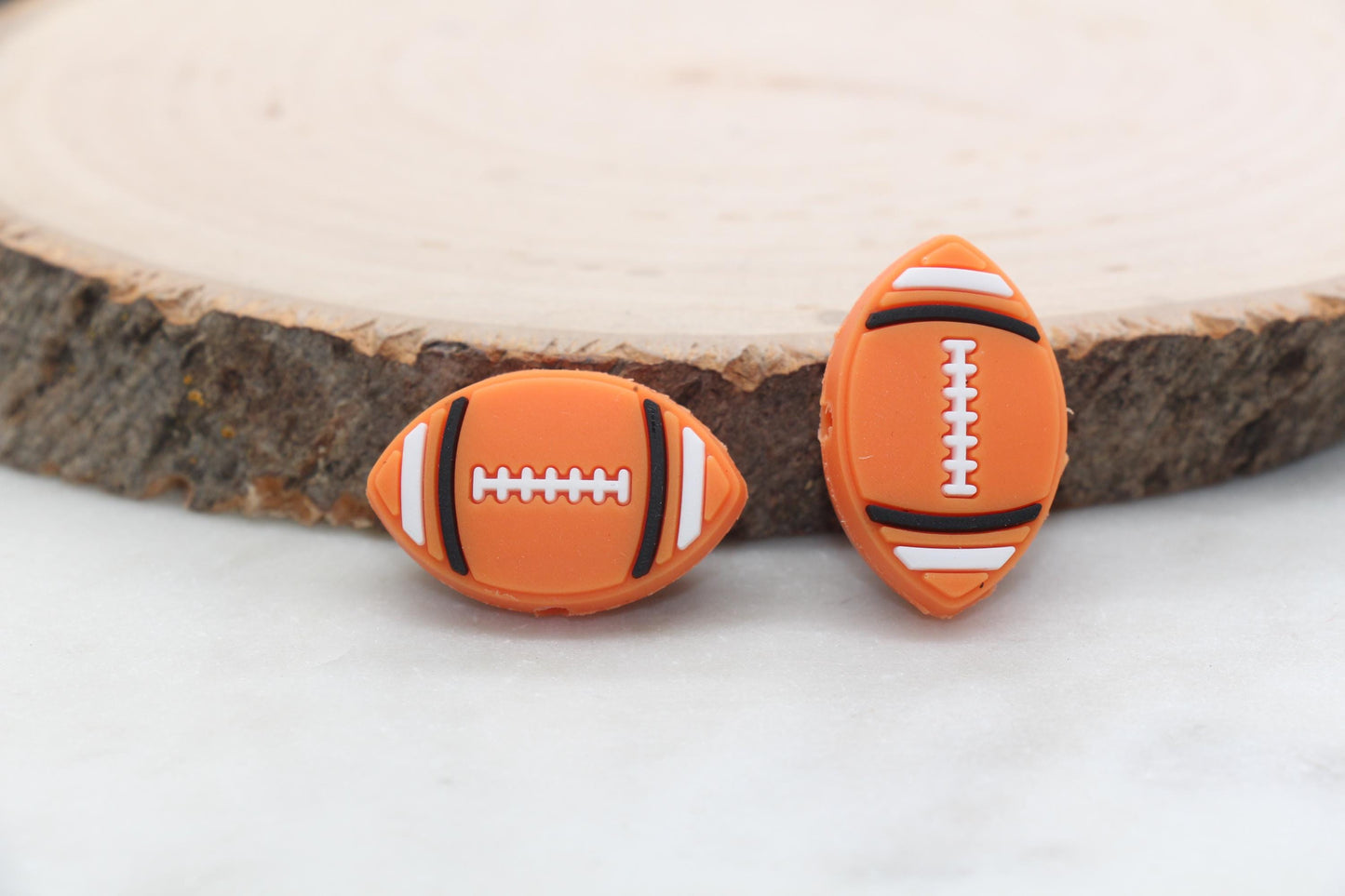 Football PVC Focal Beads, Sports Ball Beads, Chunky Beads, Beadable Pen Beads #570
