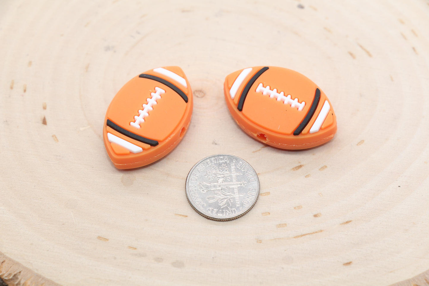 Football PVC Focal Beads, Sports Ball Beads, Chunky Beads, Beadable Pen Beads #570