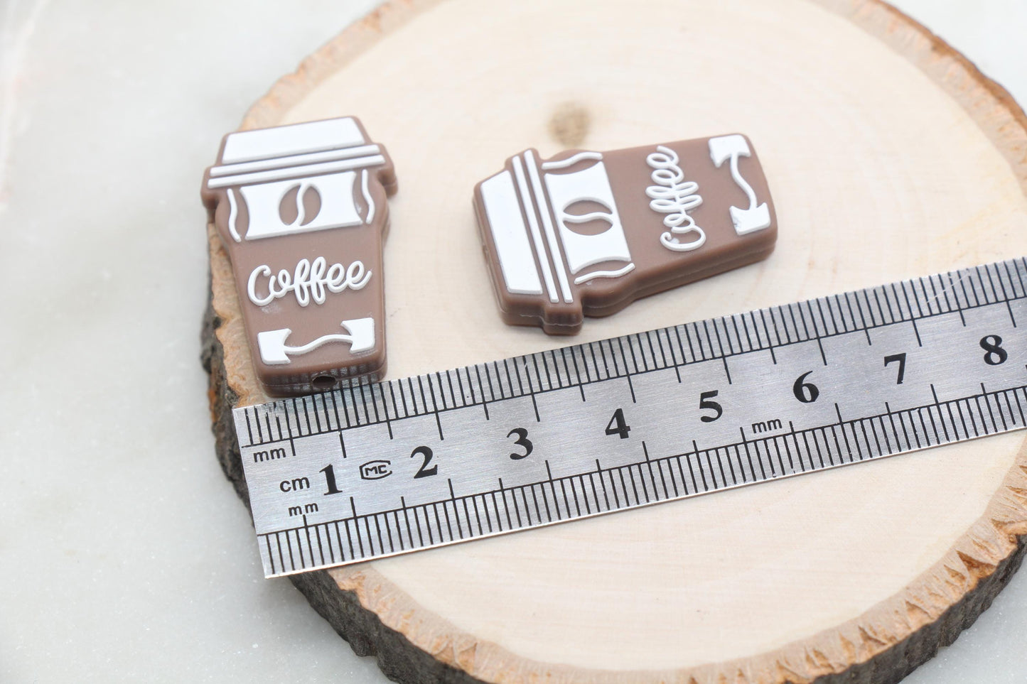 Coffee Silicone Focal Beads, Coffee Cup Silicone Beads, Silicone Loose Beads, Beadable Pen Focal Beads #590