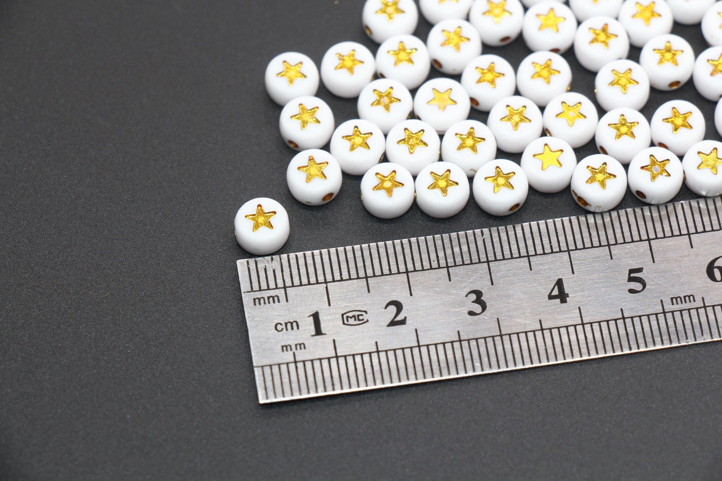 Acrylic Star Beads, 7mm Plastic Star Beads for Crafting, Bright Colors & Fun Designs, DIY Jewelry Supplies