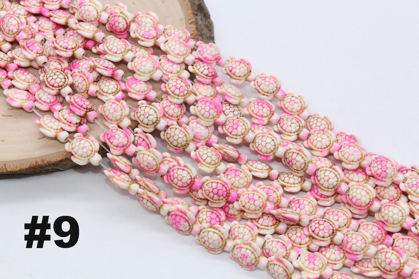 Splatter Turtle Beads, Turtle Gemstone Beads, Howlite Gemstone, Bead for Bracelets, Sea Animal Stone Beads