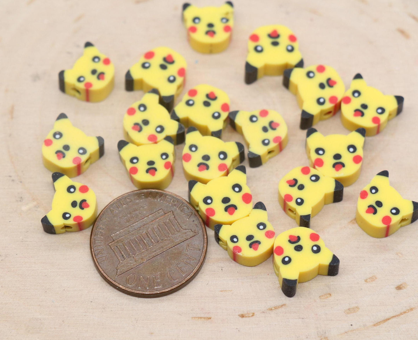 Yellow Squirrel Beads, Animal Clay Beads, Squirrel Clay Beads, Jewelry Beads, Bracelet Beads #691