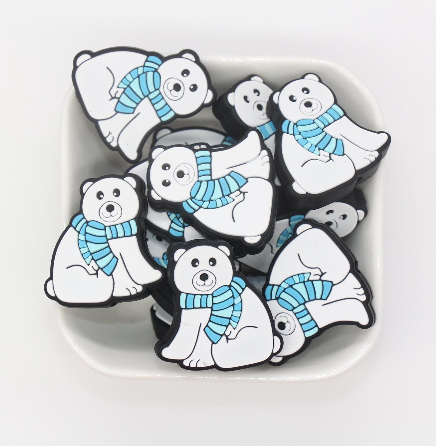 Winter Themed Focal Beads, Snowman, Penguin, Polar Bear, Gnome Focal Beads, Silicone Loose Beads, Beadable Pen Beads