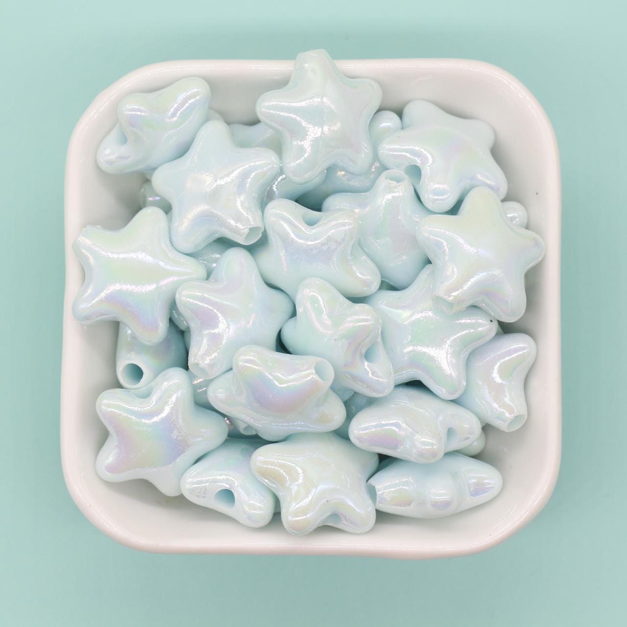 Chunky Star Beads, Iridescent Star Beads, Star AB Beads, Large Hole Beads, Beads for Bracelets