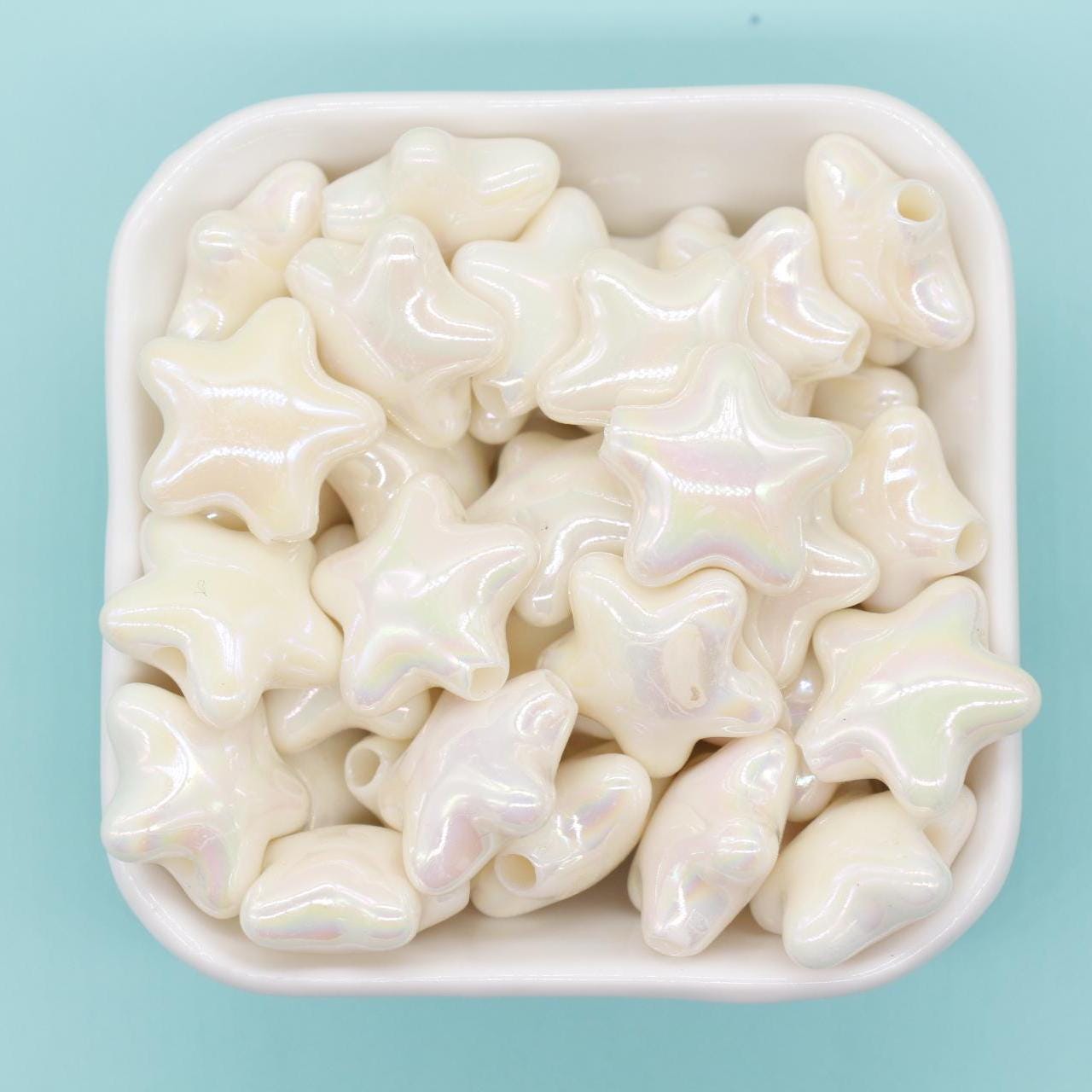 Chunky Star Beads, Iridescent Star Beads, Star AB Beads, Large Hole Beads, Beads for Bracelets