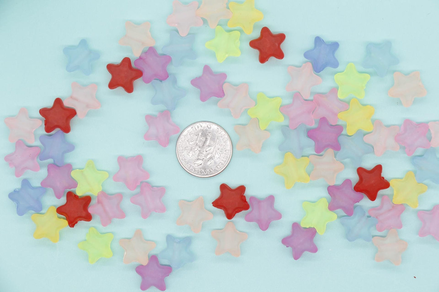 Matte Star Beads, Frosted Star Beads, Mixed Star Beads, Plastic Beads, Beads for Bracelets #1748