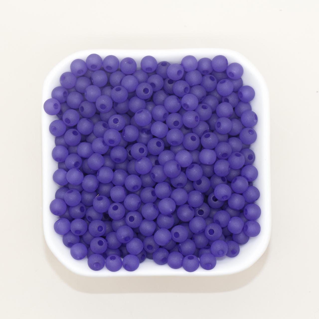 6mm Matte Beads, Frosted Gumball Beads, Plastic Round Beads, Chunky Beads, Beads for Bracelets, Acrylic Beads