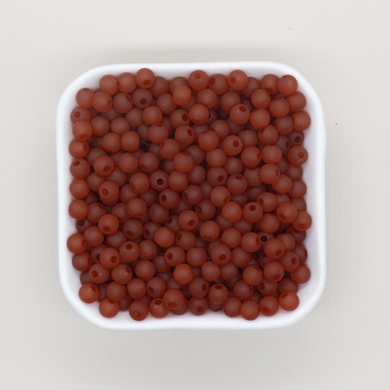 6mm Matte Beads, Frosted Gumball Beads, Plastic Round Beads, Chunky Beads, Beads for Bracelets, Acrylic Beads