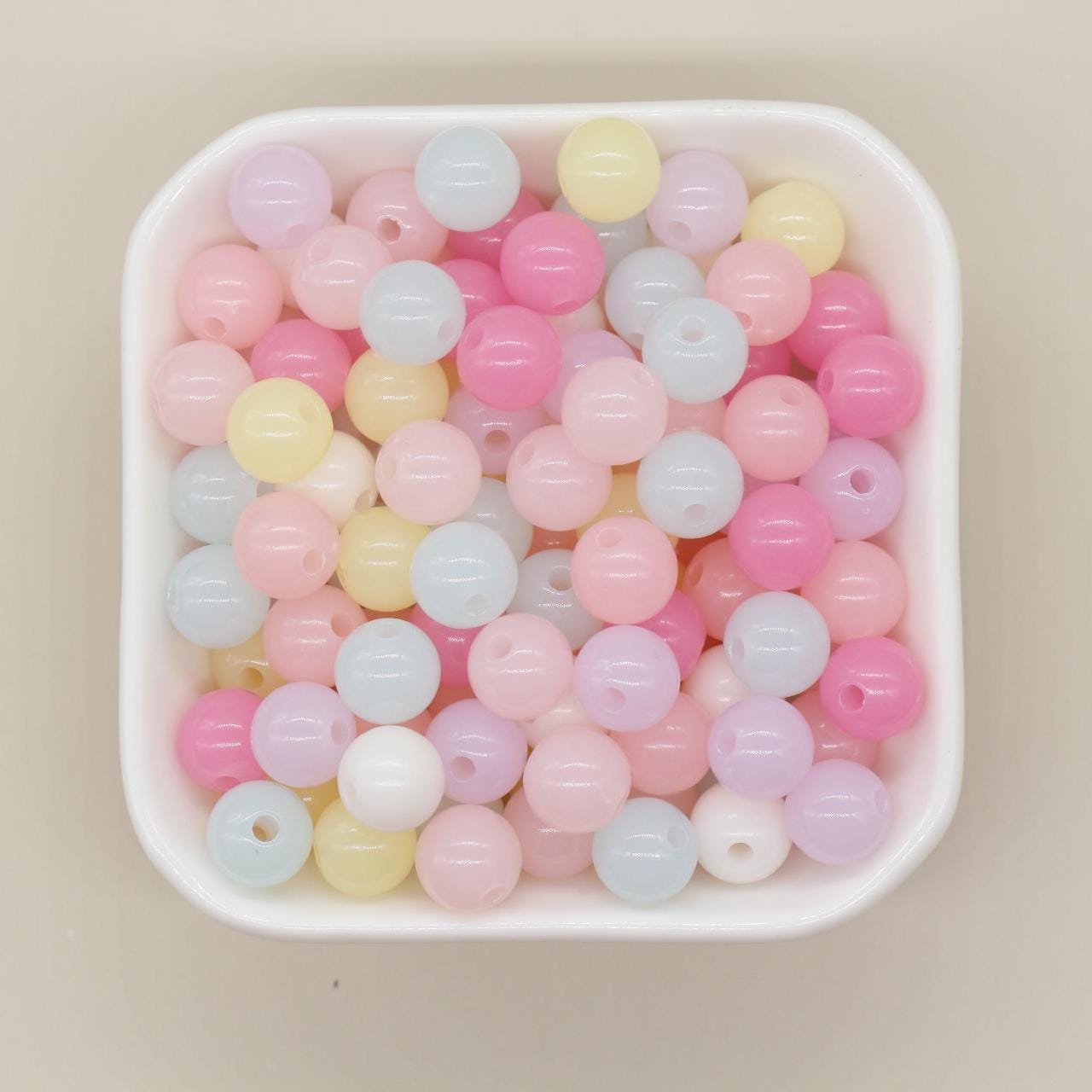 Mixed Jelly Color Beads, Round Beads, Gumball Beads, Bubblegum Beads, Chunky Beads, Beads for Bracelets, Plastic Beads