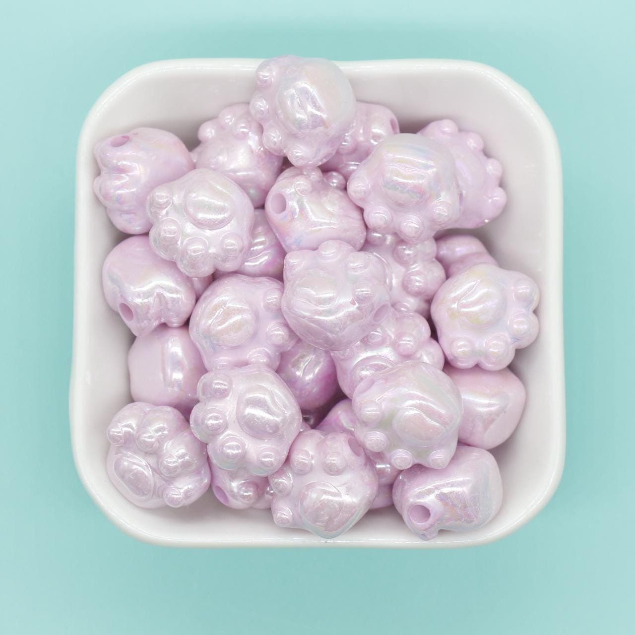 Iridescent Paw Beads, Paw AB beads, Chunky Paw Beads, Mixed Beads, Chunky Beads, Large Hole Beads, Beads for Bracelets