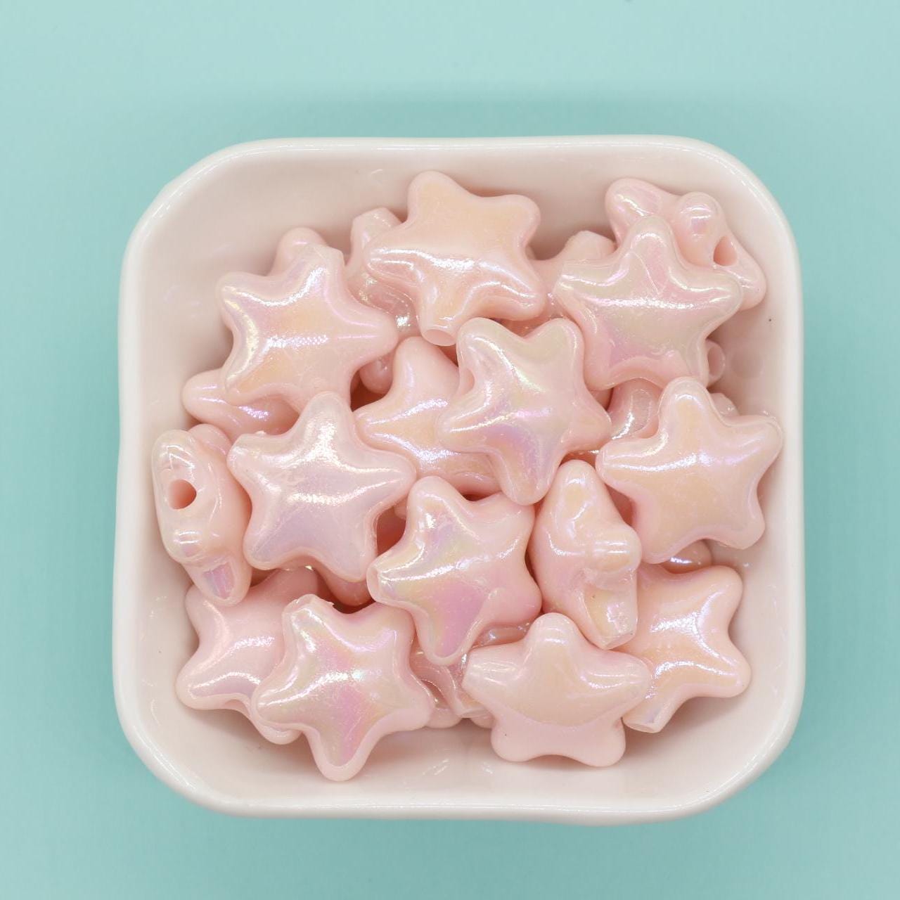 Chunky Star Beads, Iridescent Star Beads, Star AB Beads, Large Hole Beads, Beads for Bracelets