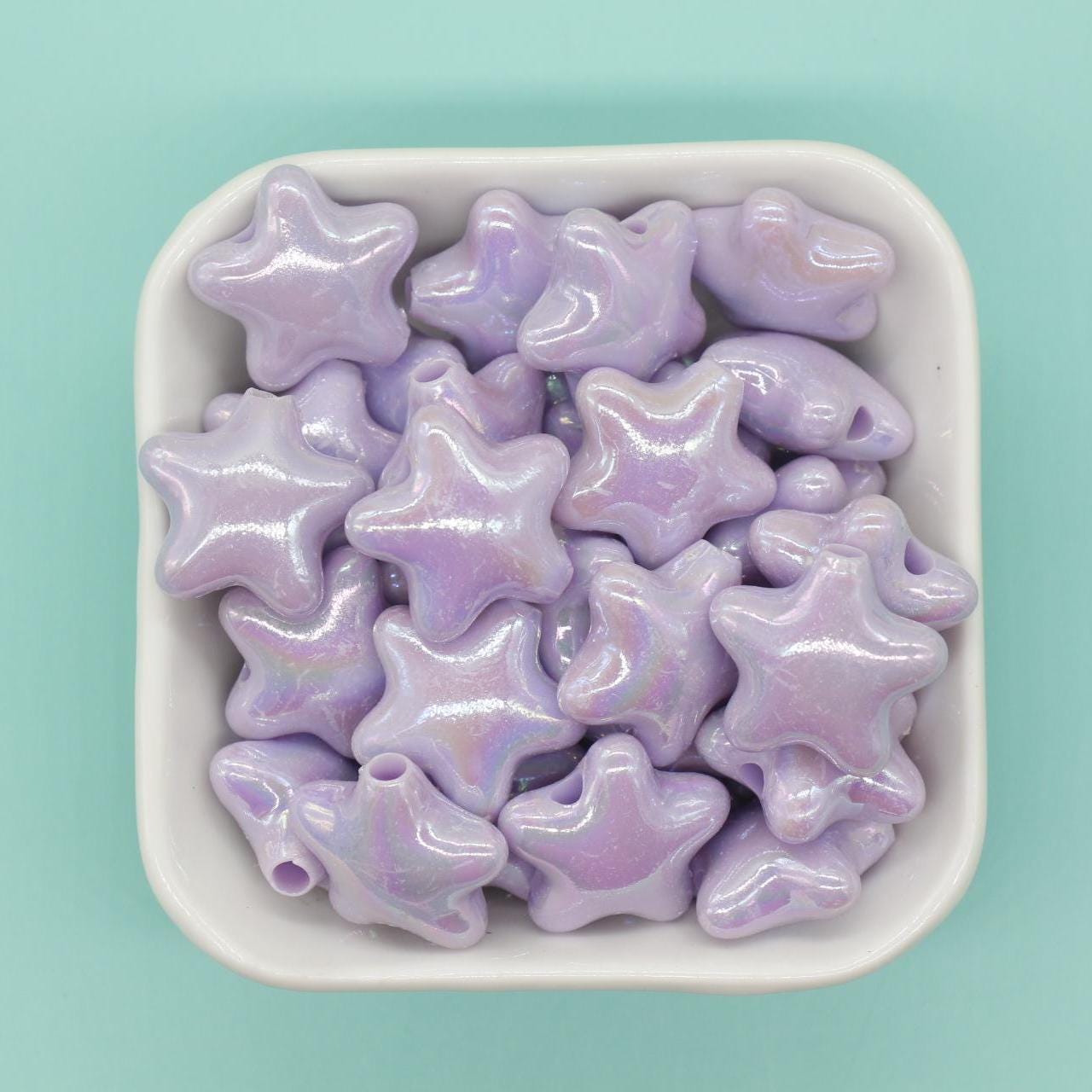 Chunky Star Beads, Iridescent Star Beads, Star AB Beads, Large Hole Beads, Beads for Bracelets