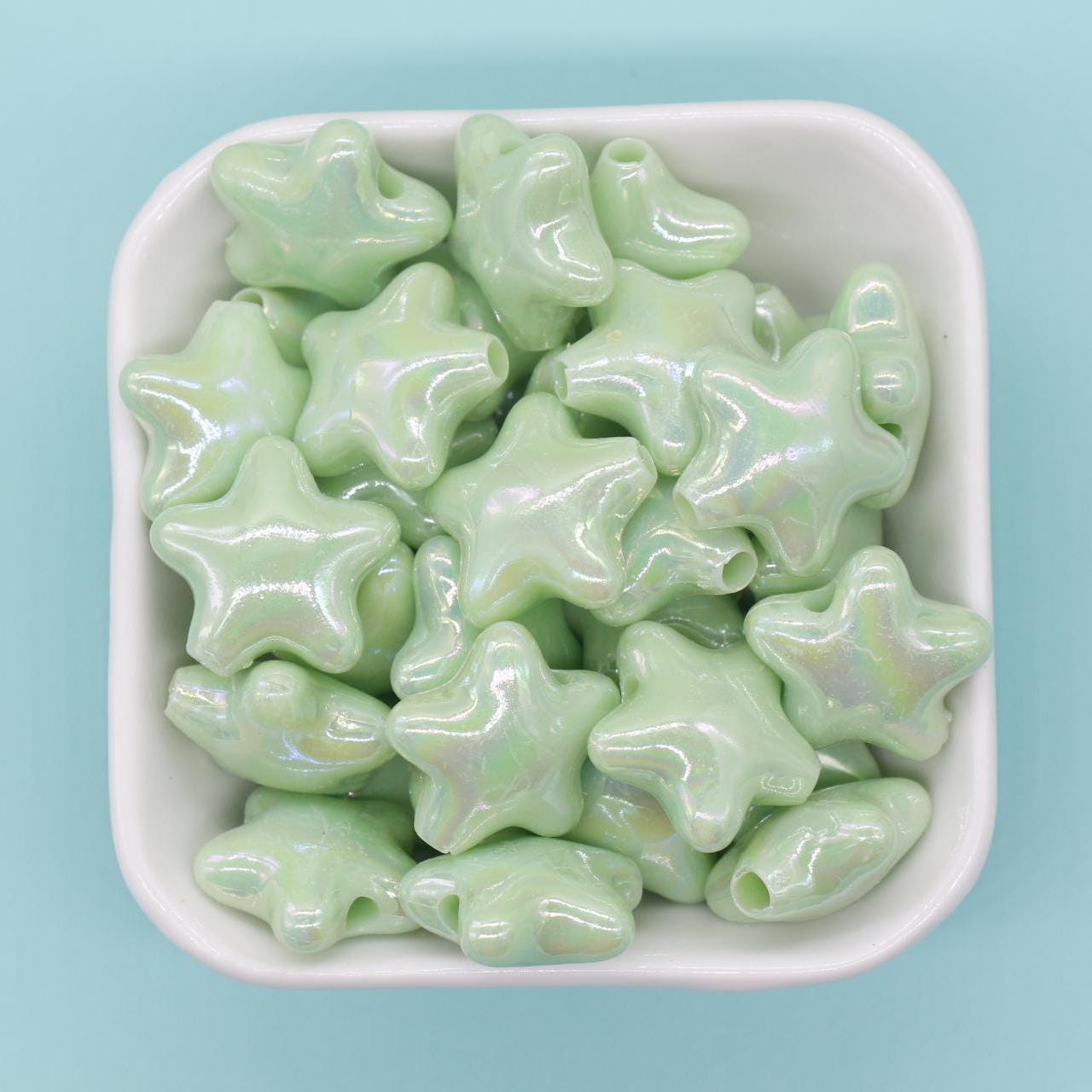Chunky Star Beads, Iridescent Star Beads, Star AB Beads, Large Hole Beads, Beads for Bracelets