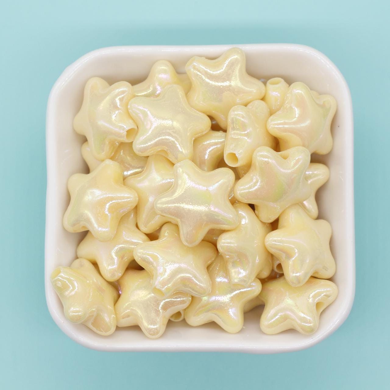 Chunky Star Beads, Iridescent Star Beads, Star AB Beads, Large Hole Beads, Beads for Bracelets