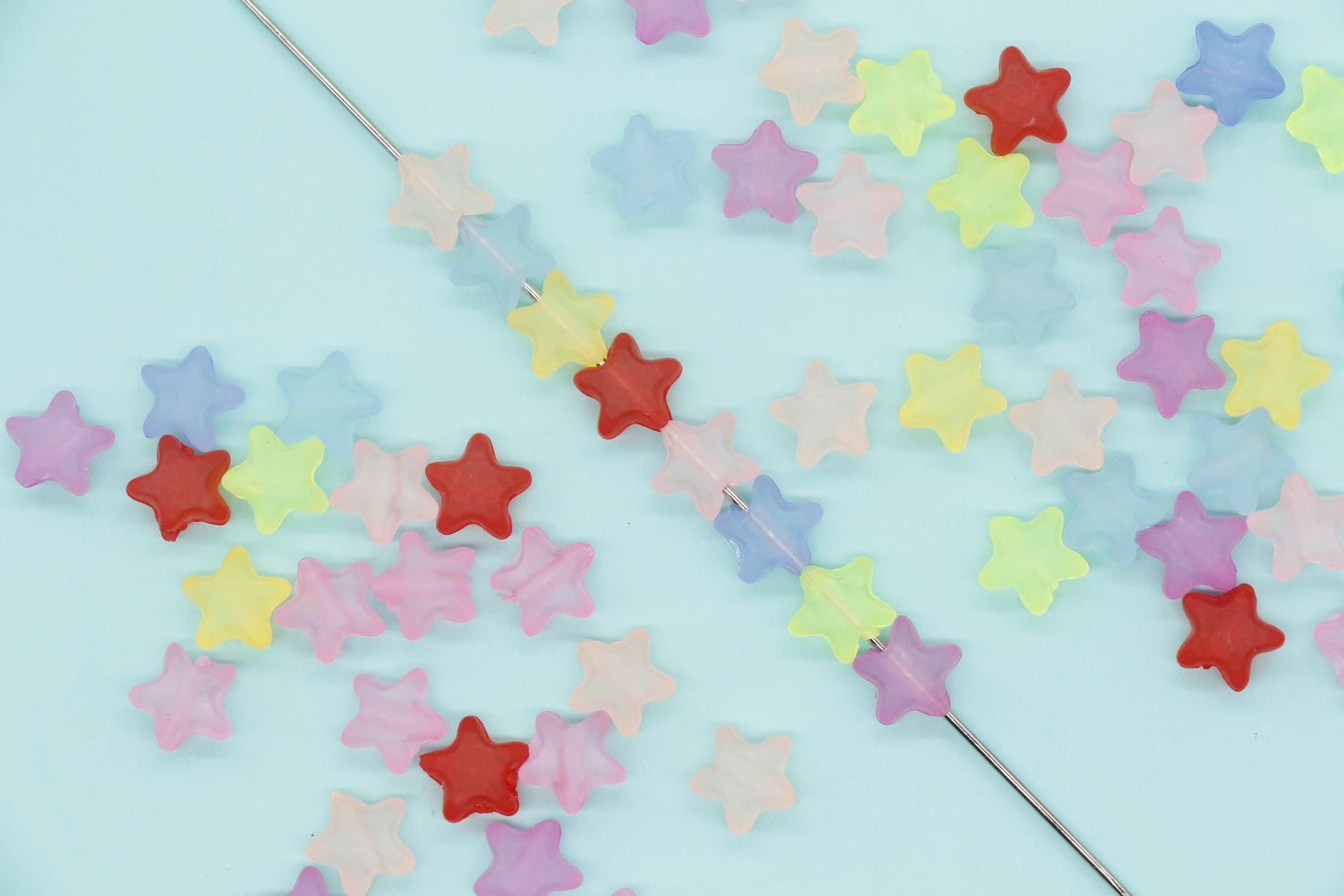 Matte Star Beads, Frosted Star Beads, Mixed Star Beads, Plastic Beads, Beads for Bracelets #1748