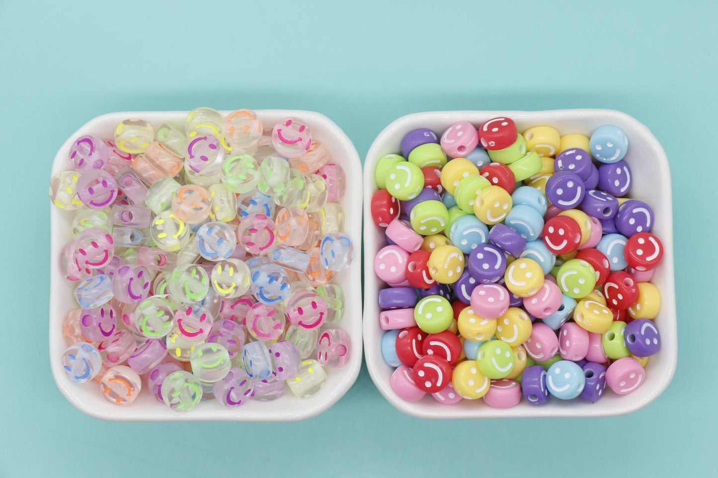 10mm Smiley Face Beads, Happy Face Beads, Mixed Beads, Emoji Beads, Plastic Round Beads, Beads for Bracelets