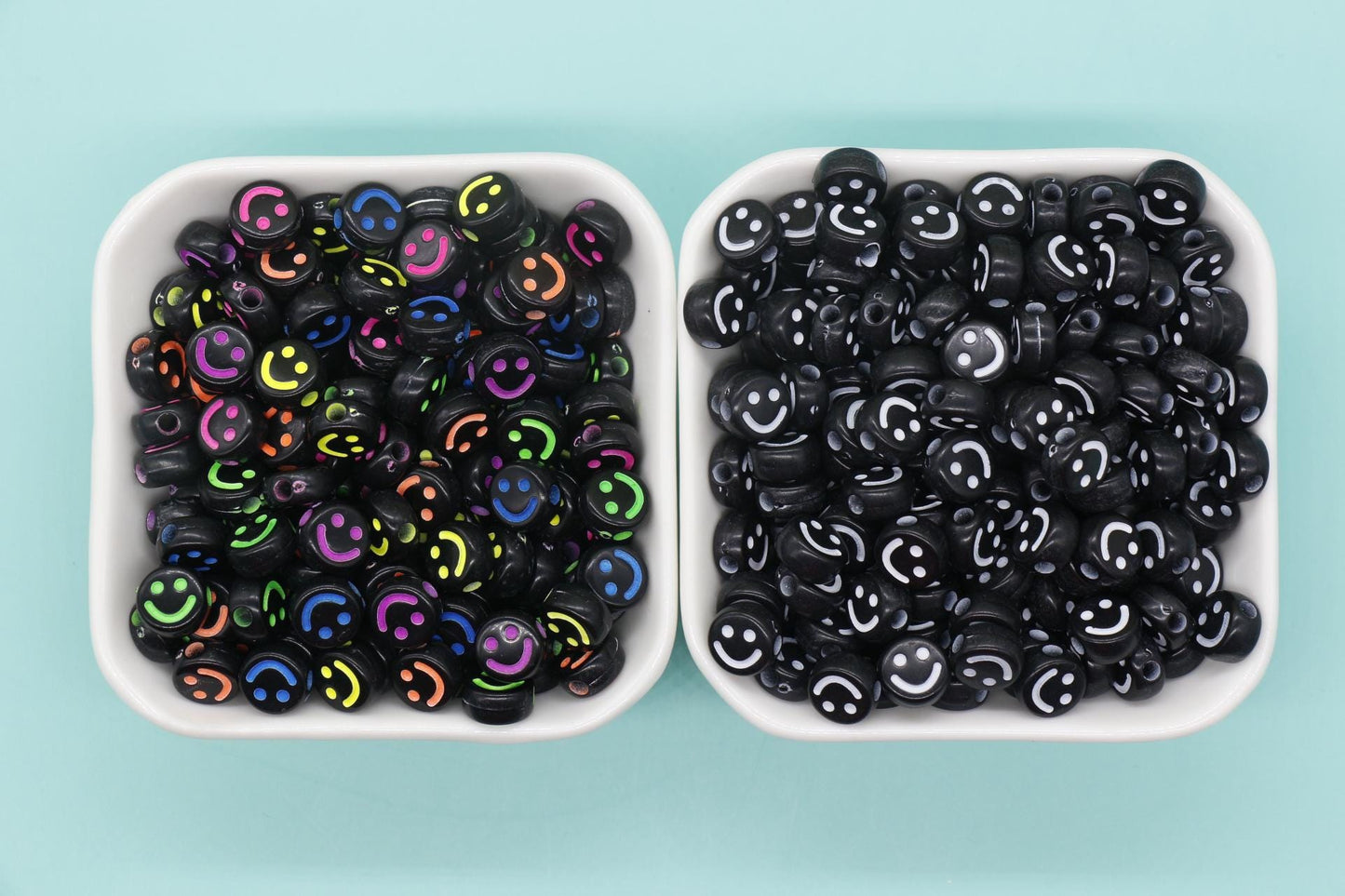 10mm Smiley Face Beads, Happy Face Beads, Mixed Beads, Emoji Beads, Plastic Round Beads, Beads for Bracelets