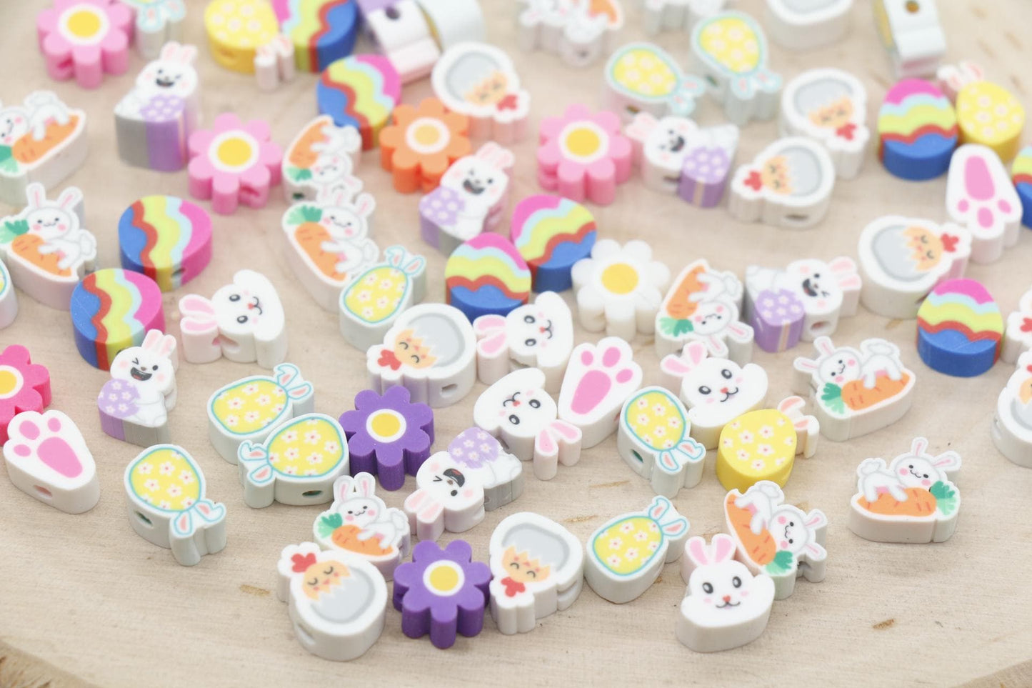 Easter Beads, Easter Polymer Clay Beads, Easter Egg Beads, Easter Bunny Beads, Jewelry Beads, Beads for Bracelet