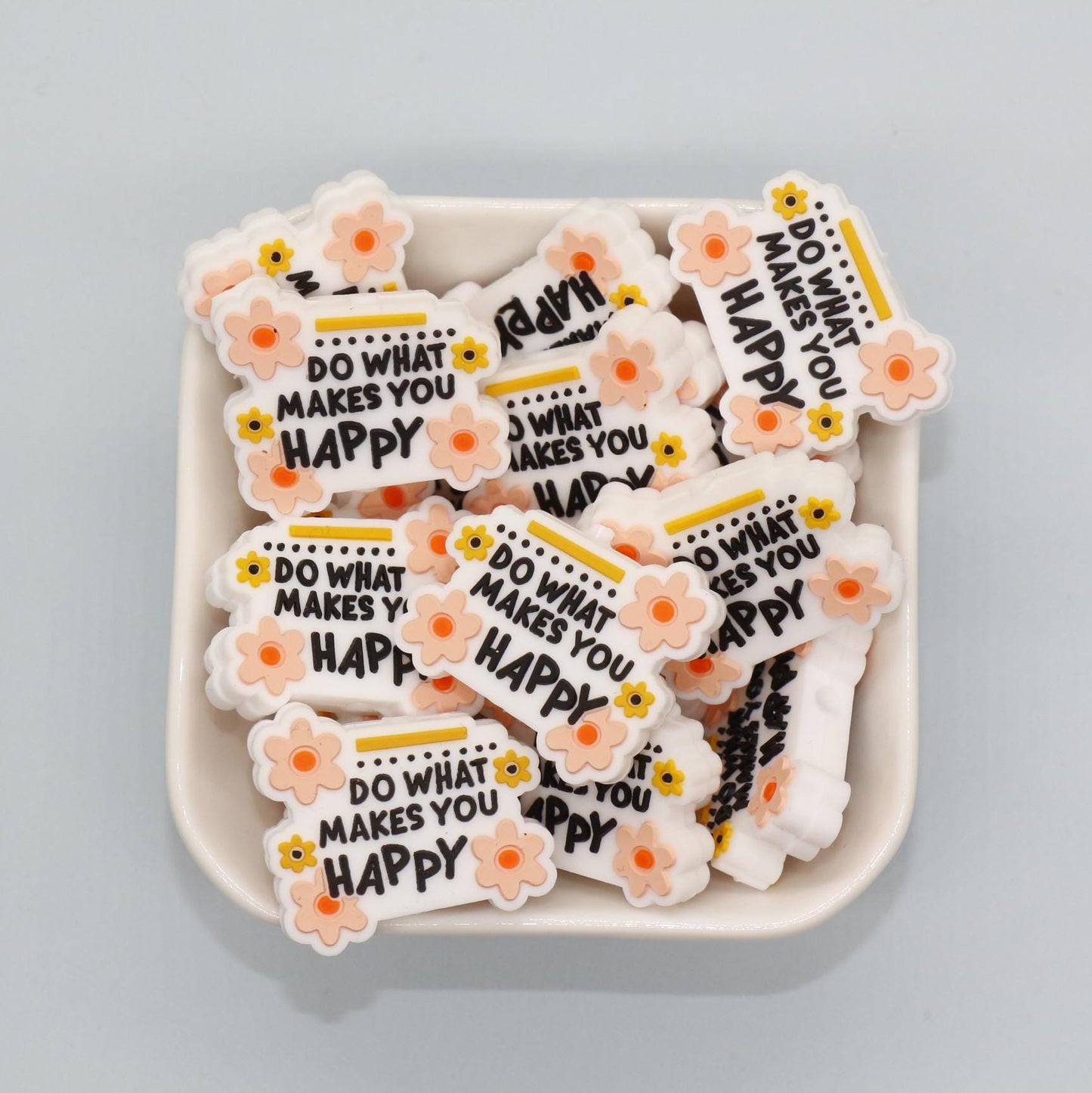Do What Makes You Happy Focal Silicone Beads, Focal Bead for Beadable Pens, Keychain Lanyard Beads, #F767