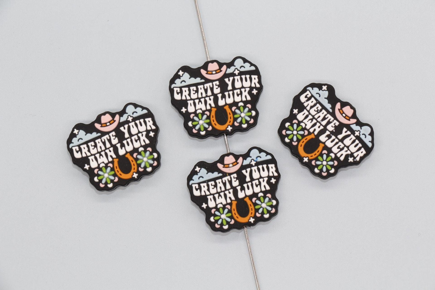 Create Your Own Luck Focal Silicone Beads, Focal Bead for Beadable Pens, Keychain Lanyard Beads, #F768