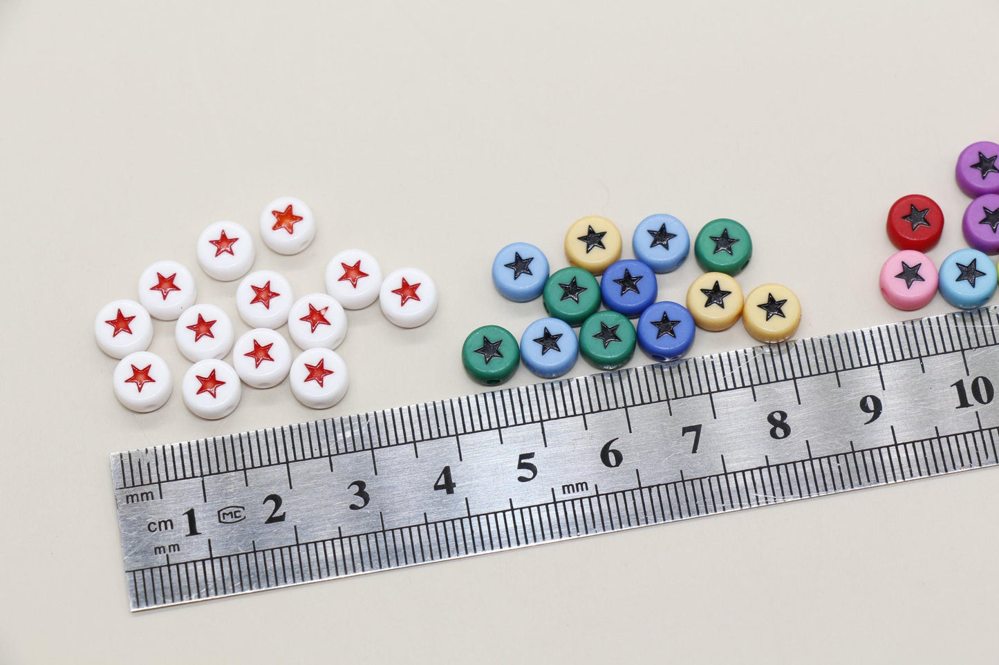Acrylic Star Beads, 7mm Plastic Star Beads for Crafting, Bright Colors & Fun Designs, DIY Jewelry Supplies