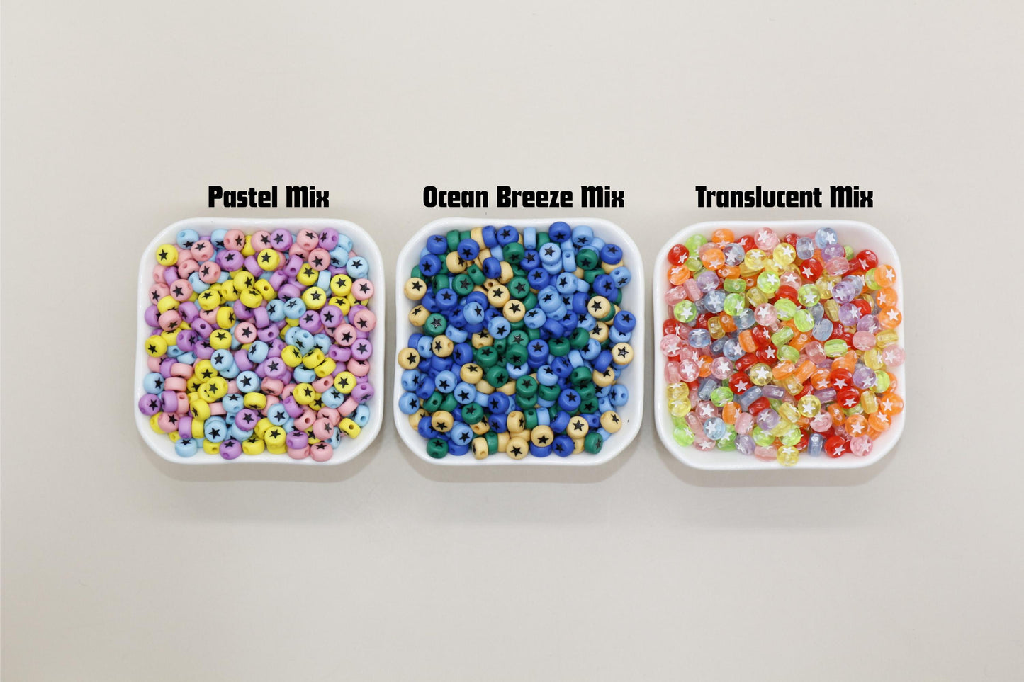 Acrylic Star Beads, 7mm Plastic Star Beads for Crafting, Bright Colors & Fun Designs, DIY Jewelry Supplies