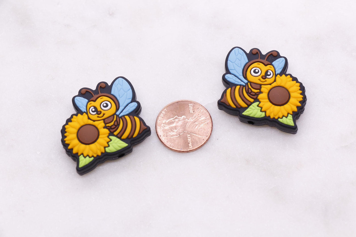 Bee Silicone Beads, Sunflower Focal Beads, Honeycomb Beads for Bracelets, Beadable Pen DIY Supplies, Spring Craft Jewelry Making #903
