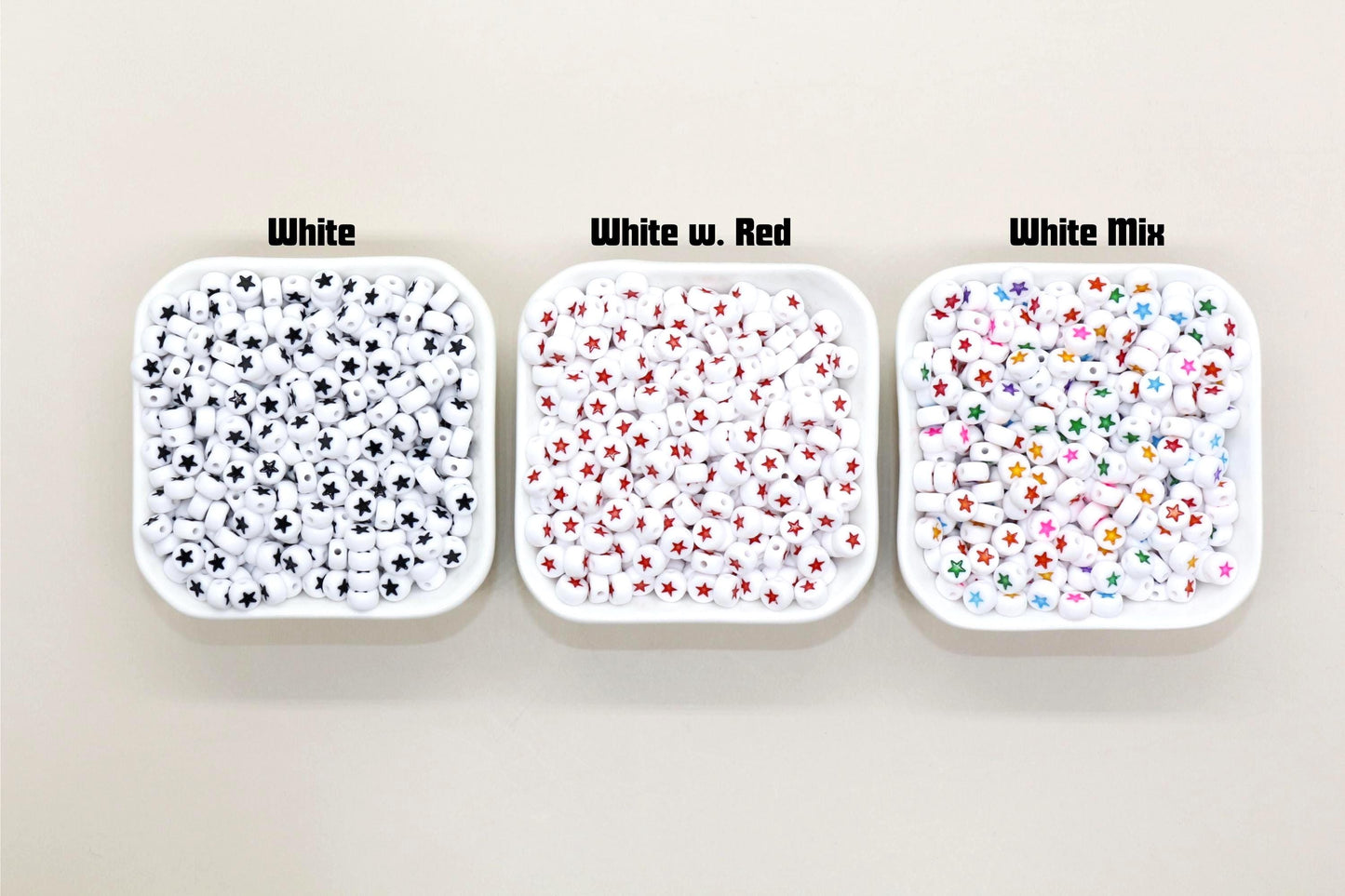 Acrylic Star Beads, 7mm Plastic Star Beads for Crafting, Bright Colors & Fun Designs, DIY Jewelry Supplies