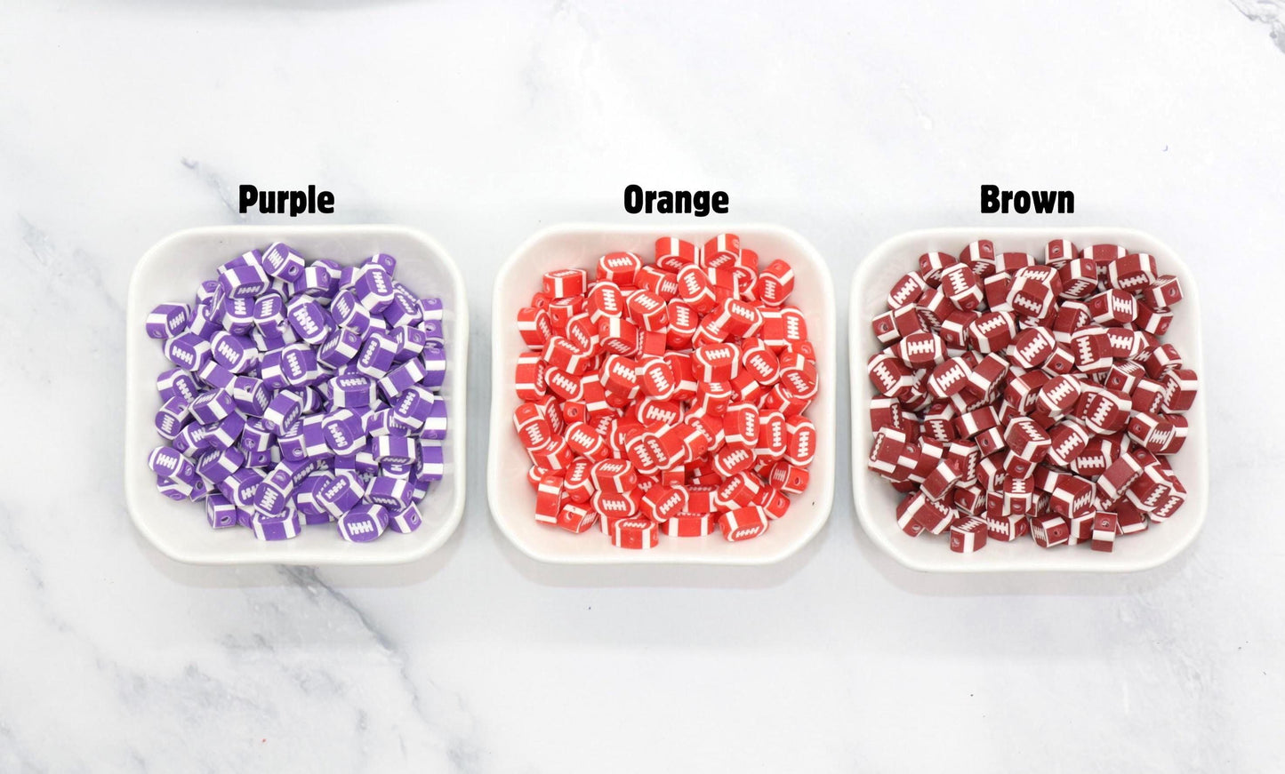 Football Polymer Clay Beads, Team Colors Sports Beads for Bracelets, DIY Jewelry Making, Handmade Craft Supplies, Gift for Football Player