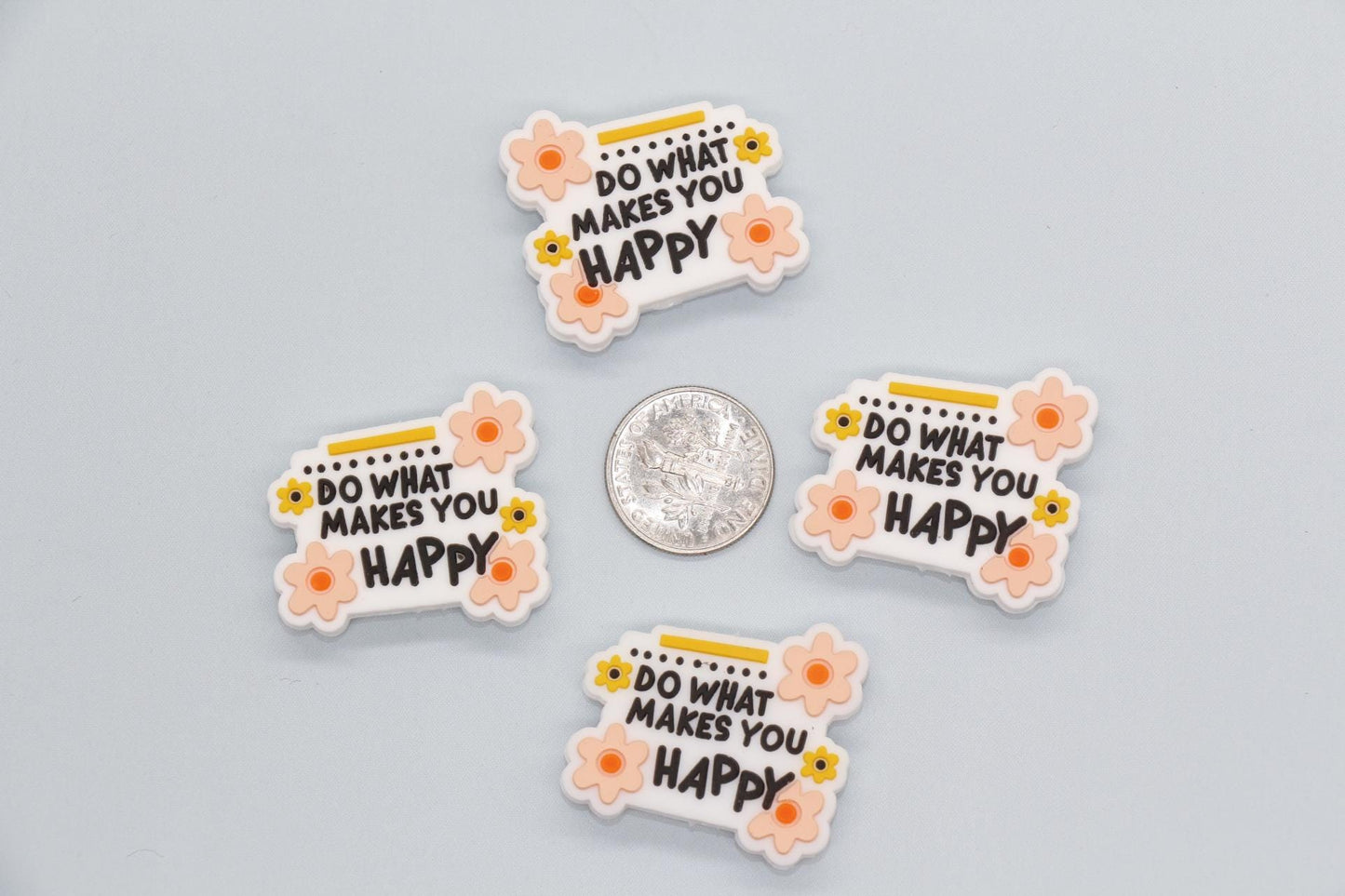 Do What Makes You Happy Focal Silicone Beads, Focal Bead for Beadable Pens, Keychain Lanyard Beads, #F767