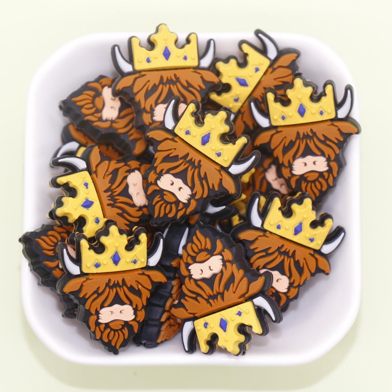 Highland Cow Silicone Focal Beads for Keychain Lanyard, Cowboy, Graduation, Nurse , Police Gifts