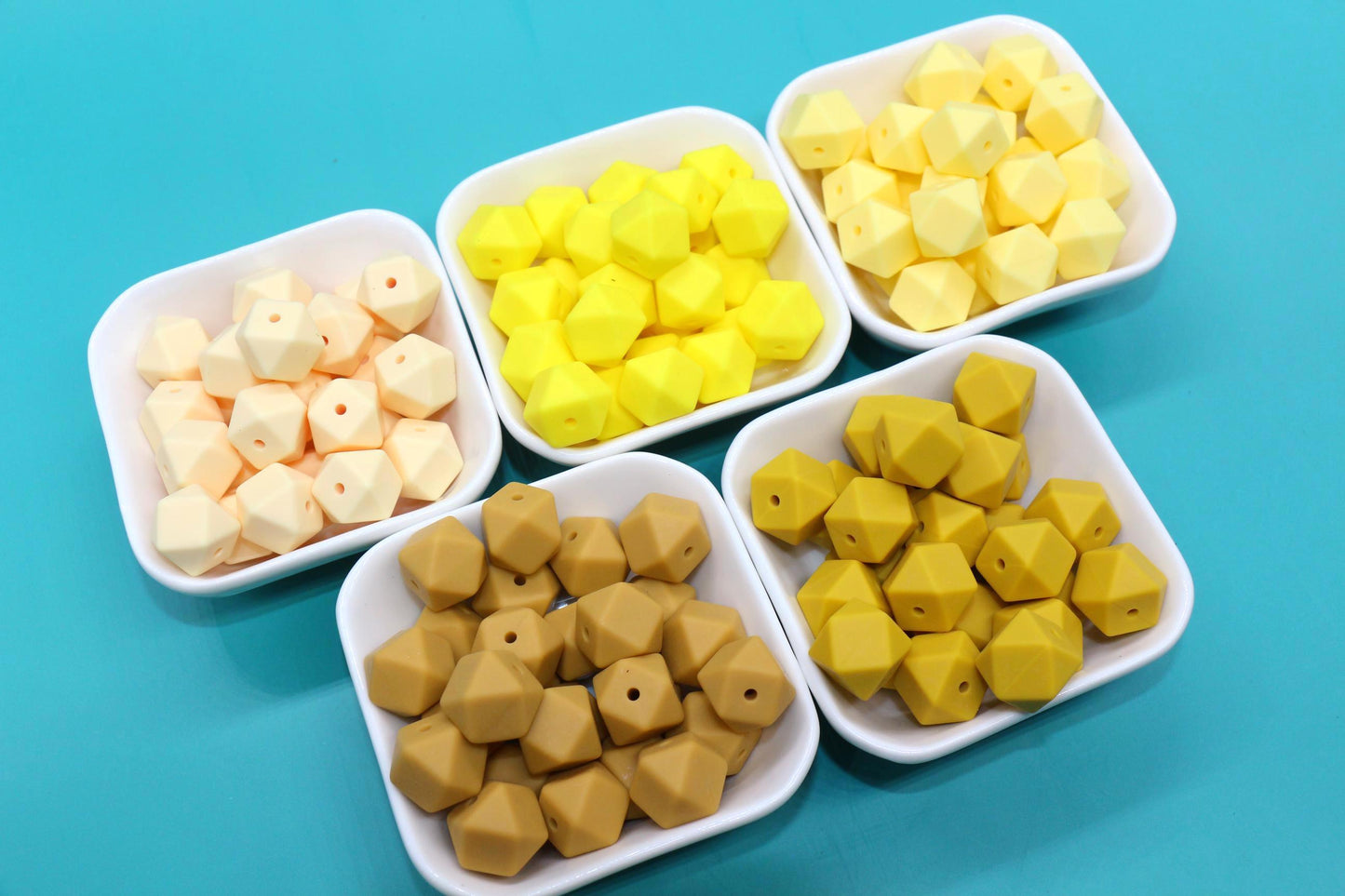 14mm Hexagon Silicone Beads for DIY Jewelry Making, Soft Geometric Beads for Bracelets, Keychains, Bulk Craft Supplies
