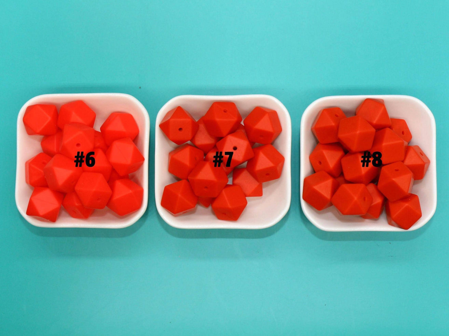 17mm Hexagon Silicone Beads, Pink, Red, Orange, Bold Jewelry Beads for Bracelets, Keychains, Soft Geometric Beads, DIY Craft Supplies