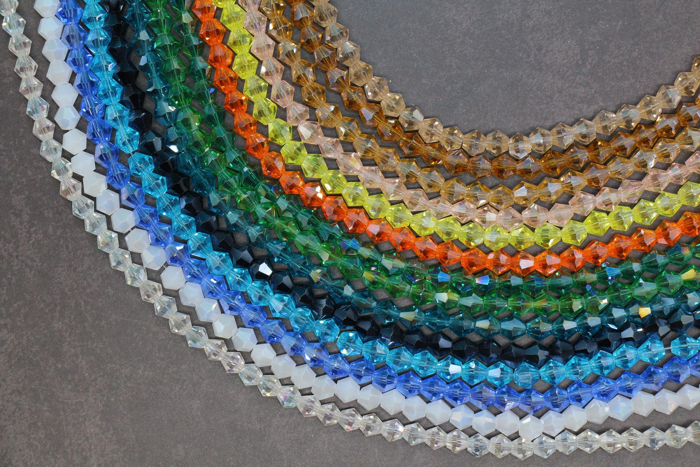 AB Color Bicone Beads, 4mm & 6mm Faceted Spacer Beads, Aurora Borealis Glass Beads for Bracelet Making, Jewelry Supplies