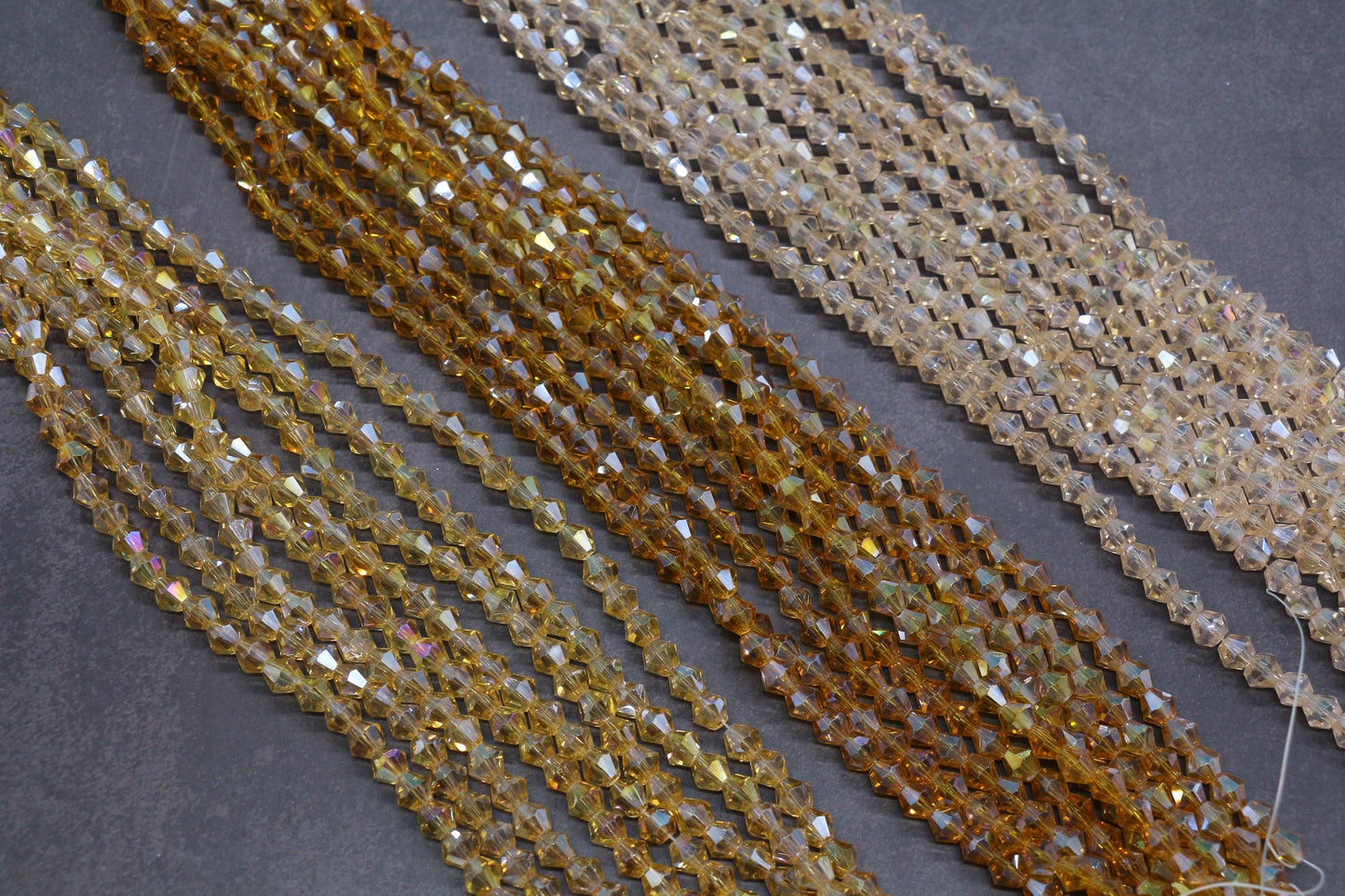 AB Color Bicone Beads, 4mm & 6mm Faceted Spacer Beads, Aurora Borealis Glass Beads for Bracelet Making, Jewelry Supplies