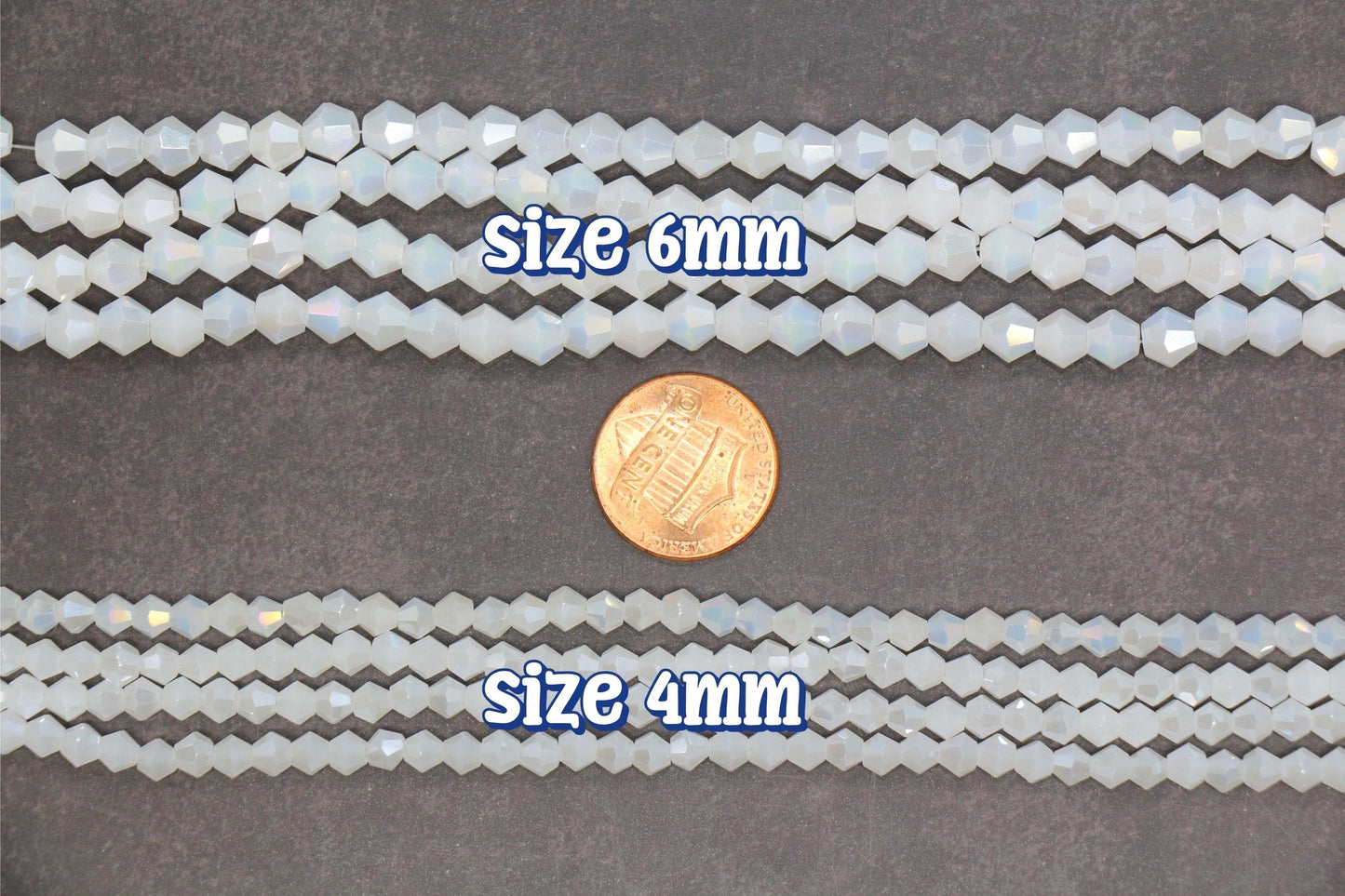 AB Color Bicone Beads, 4mm & 6mm Faceted Spacer Beads, Aurora Borealis Glass Beads for Bracelet Making, Jewelry Supplies
