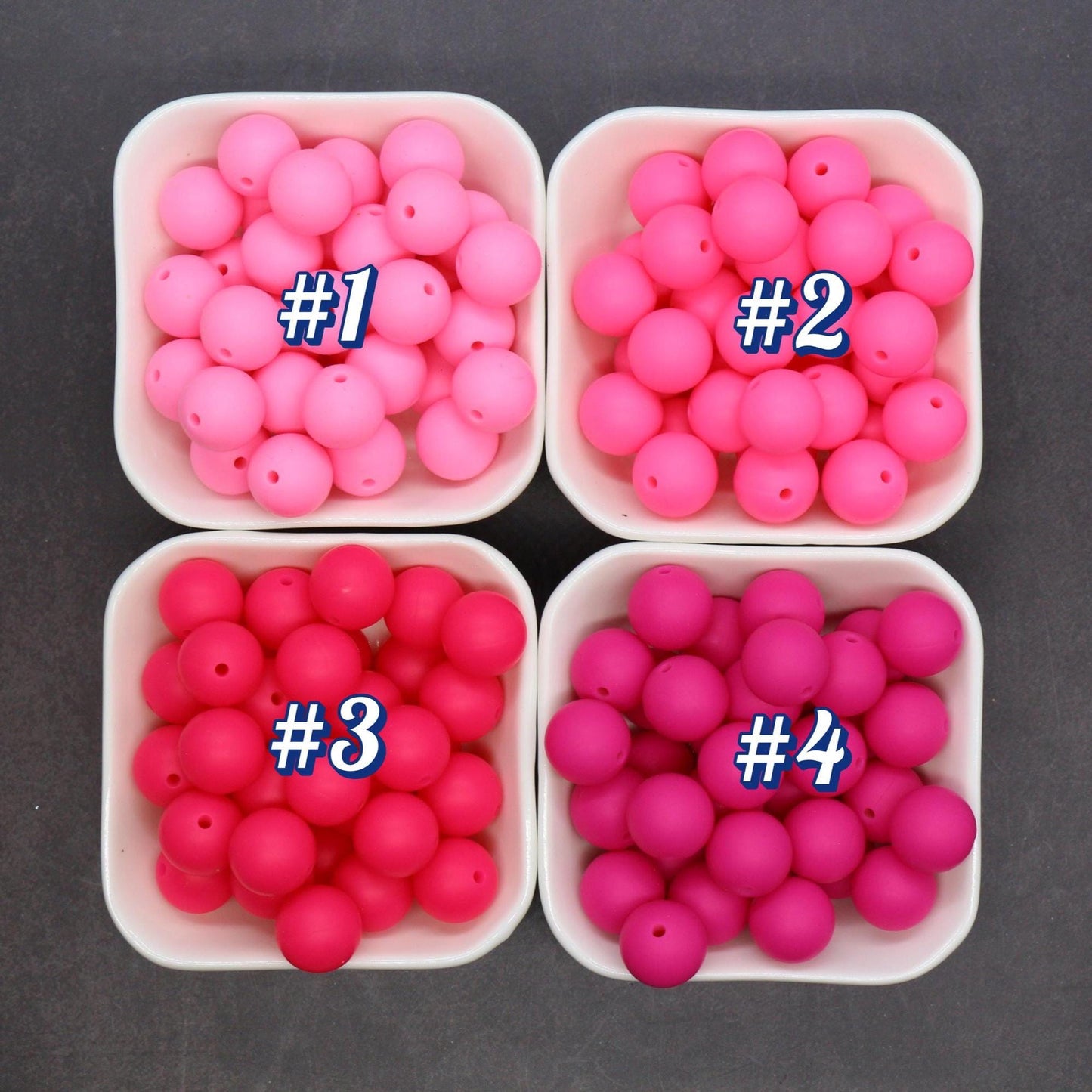 15mm Pink Silicone Beads for Bracelets, Soft Round DIY Jewelry Beads, Keychain Craft Supplies, Pastel Beads for Kids & Adults